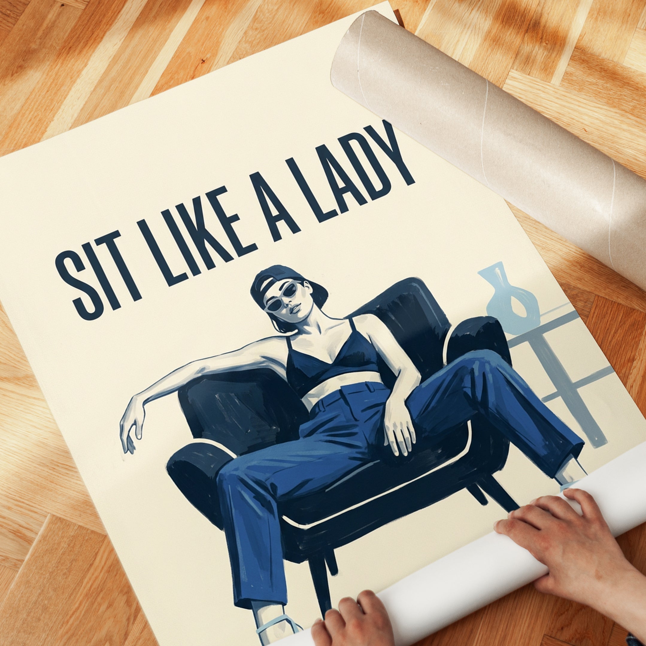 Fashion Wall Art Print: Retro Woman Illustration - detail
