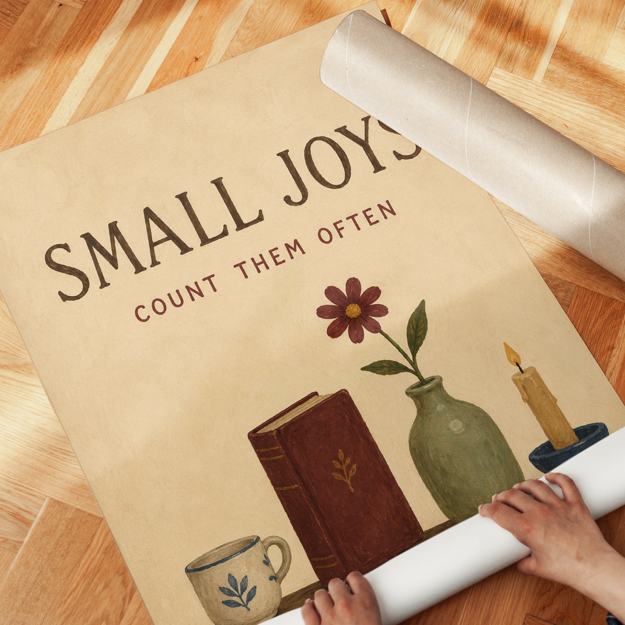 Small Joys Wall Art – Cozy Home Decor - detail