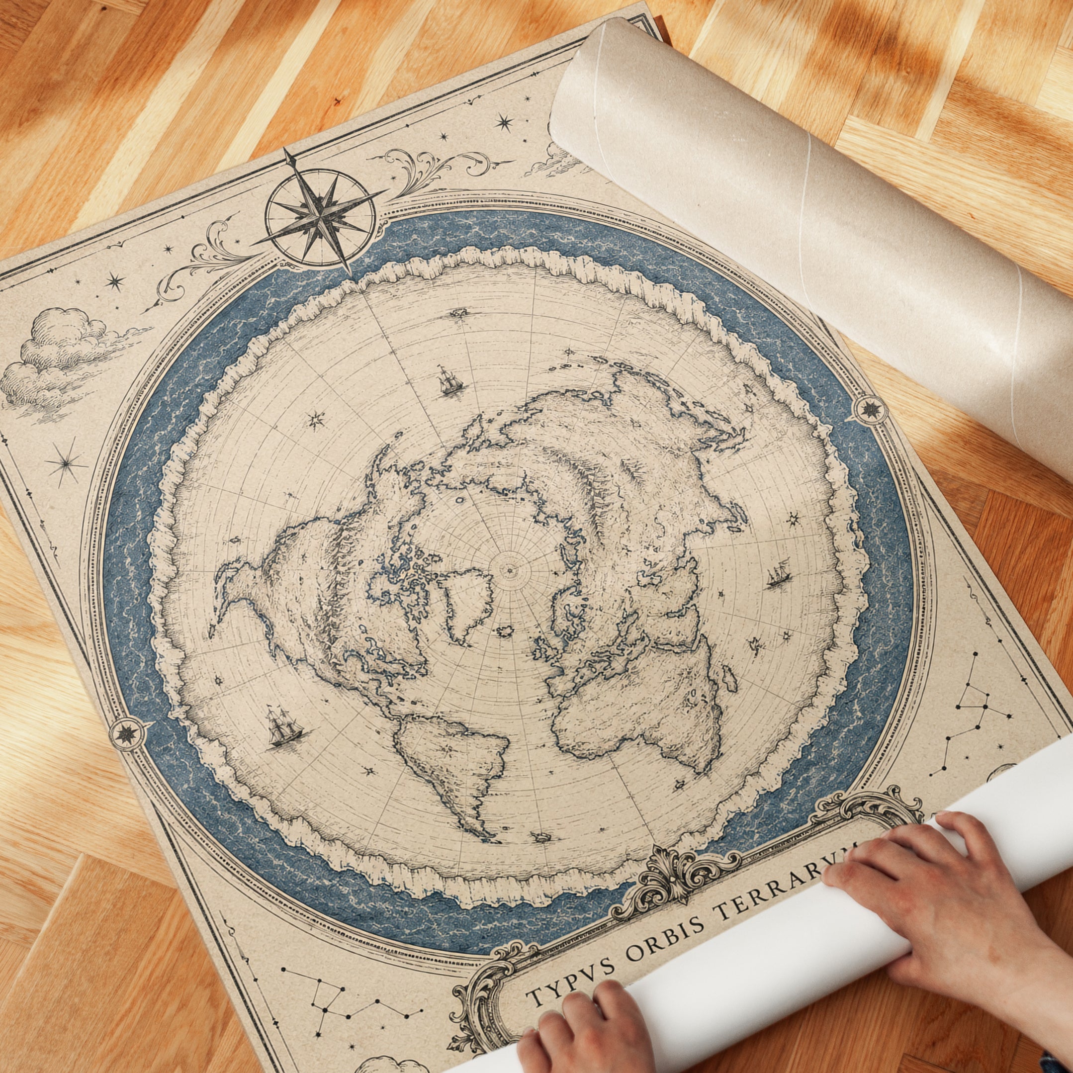 Vintage World Map Poster - detail