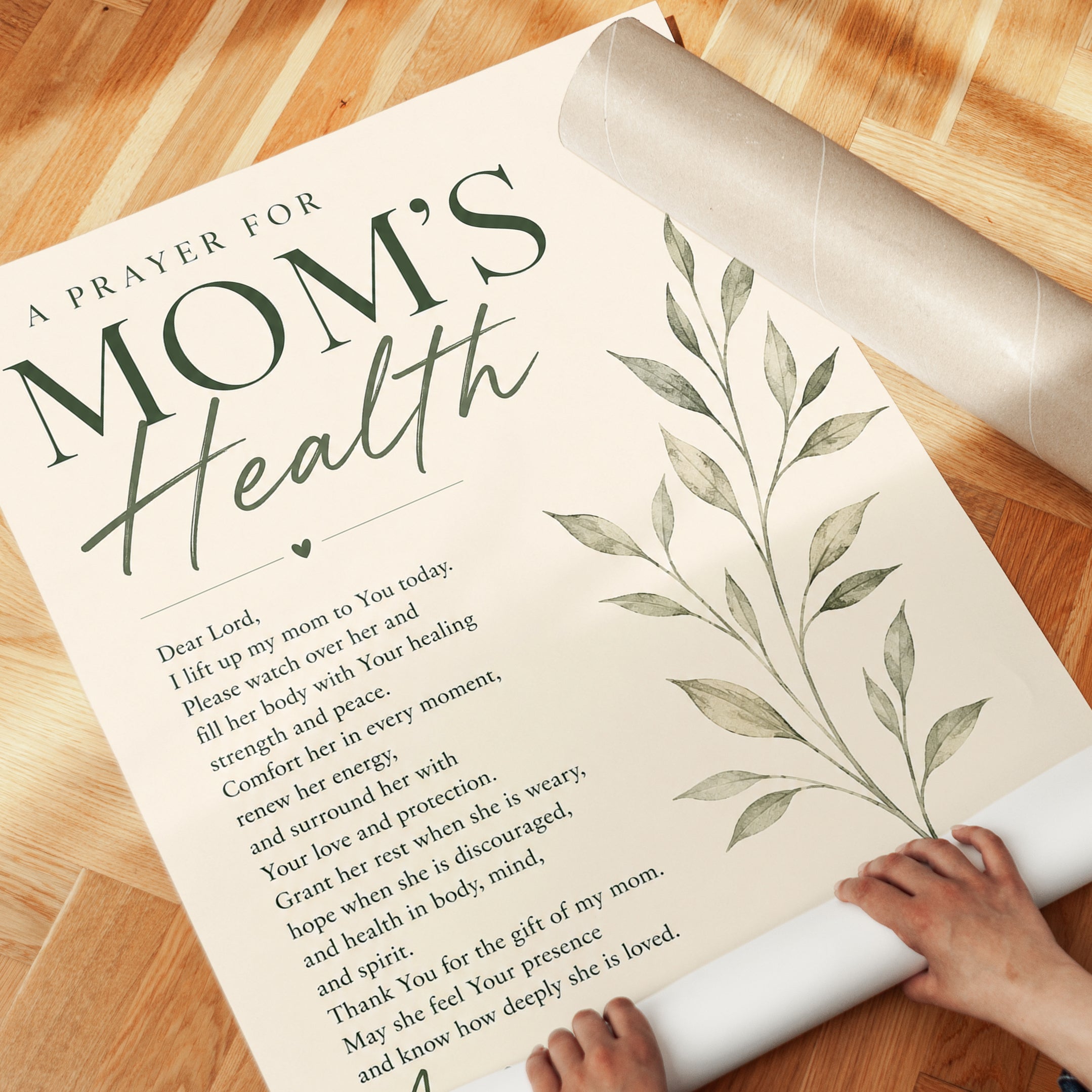 Prayer for Mom Print – Christian Wall Art - detail