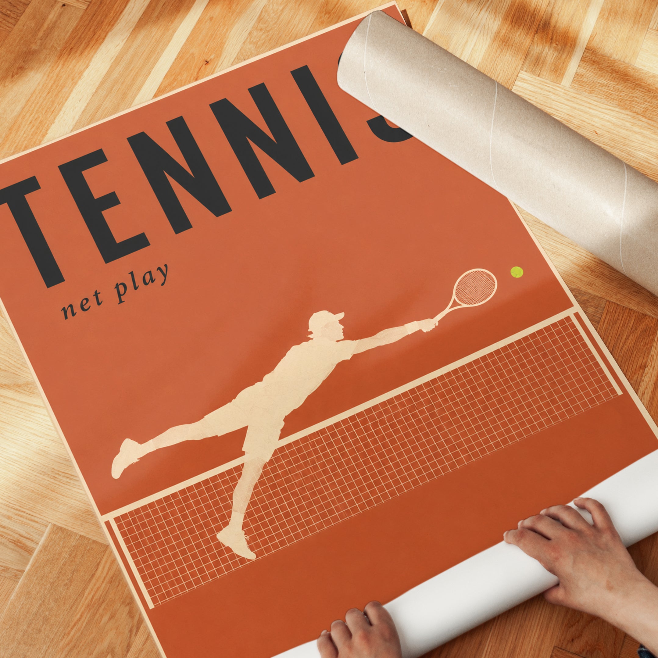 Vintage Tennis Poster Print: Retro Sports Art - detail