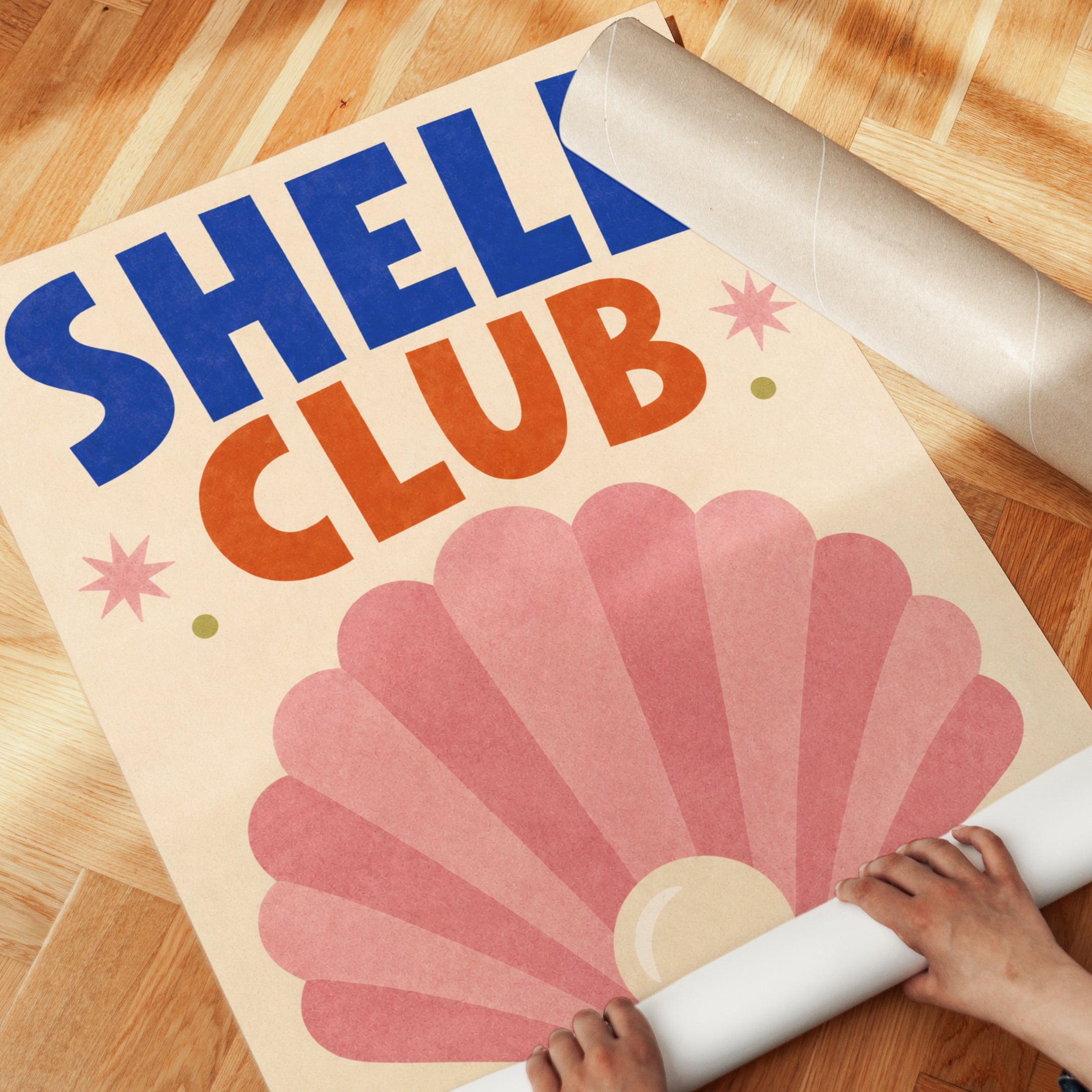 Shell Wall Art – Coastal Typography Print - detail