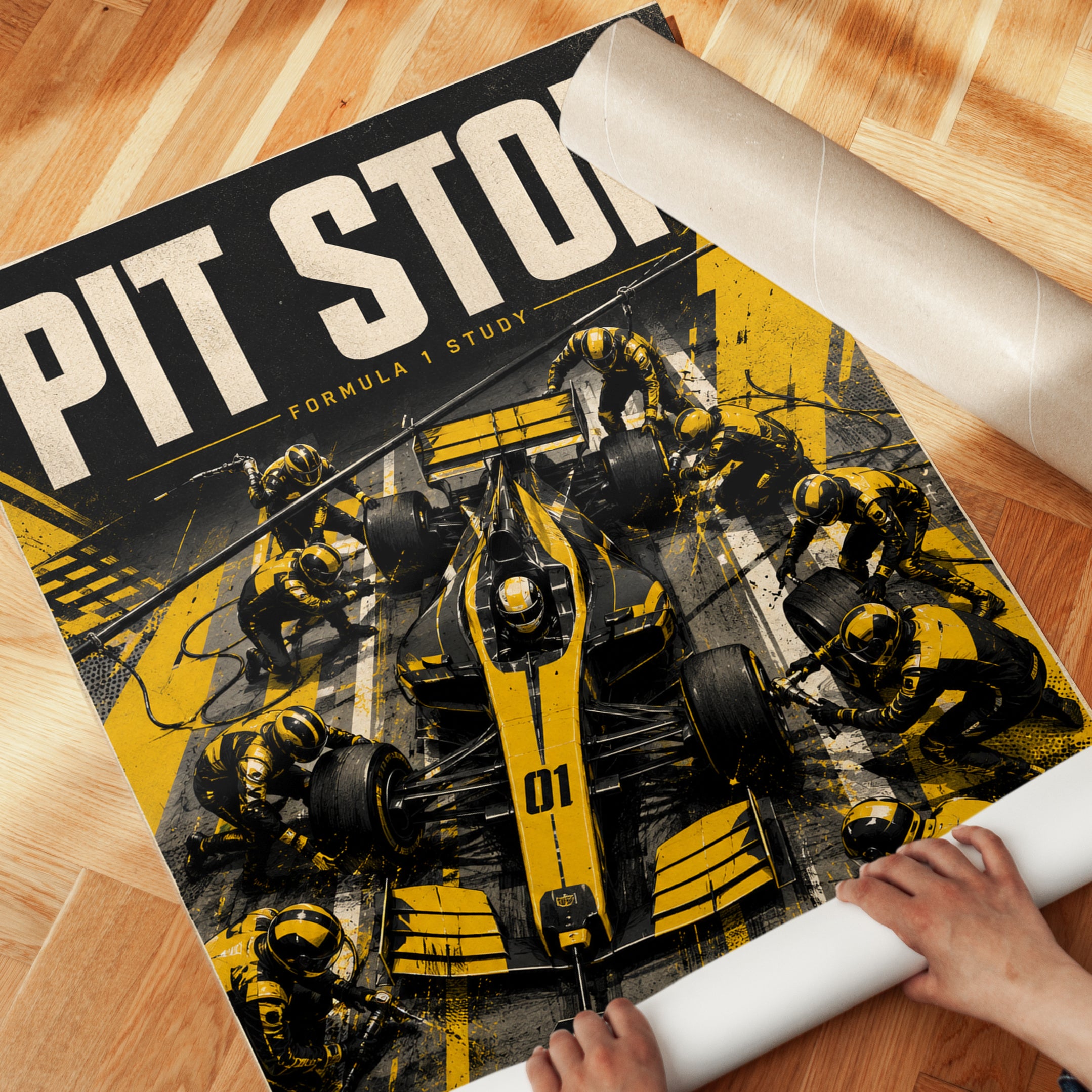 Formula 1 Pit Stop Print - detail
