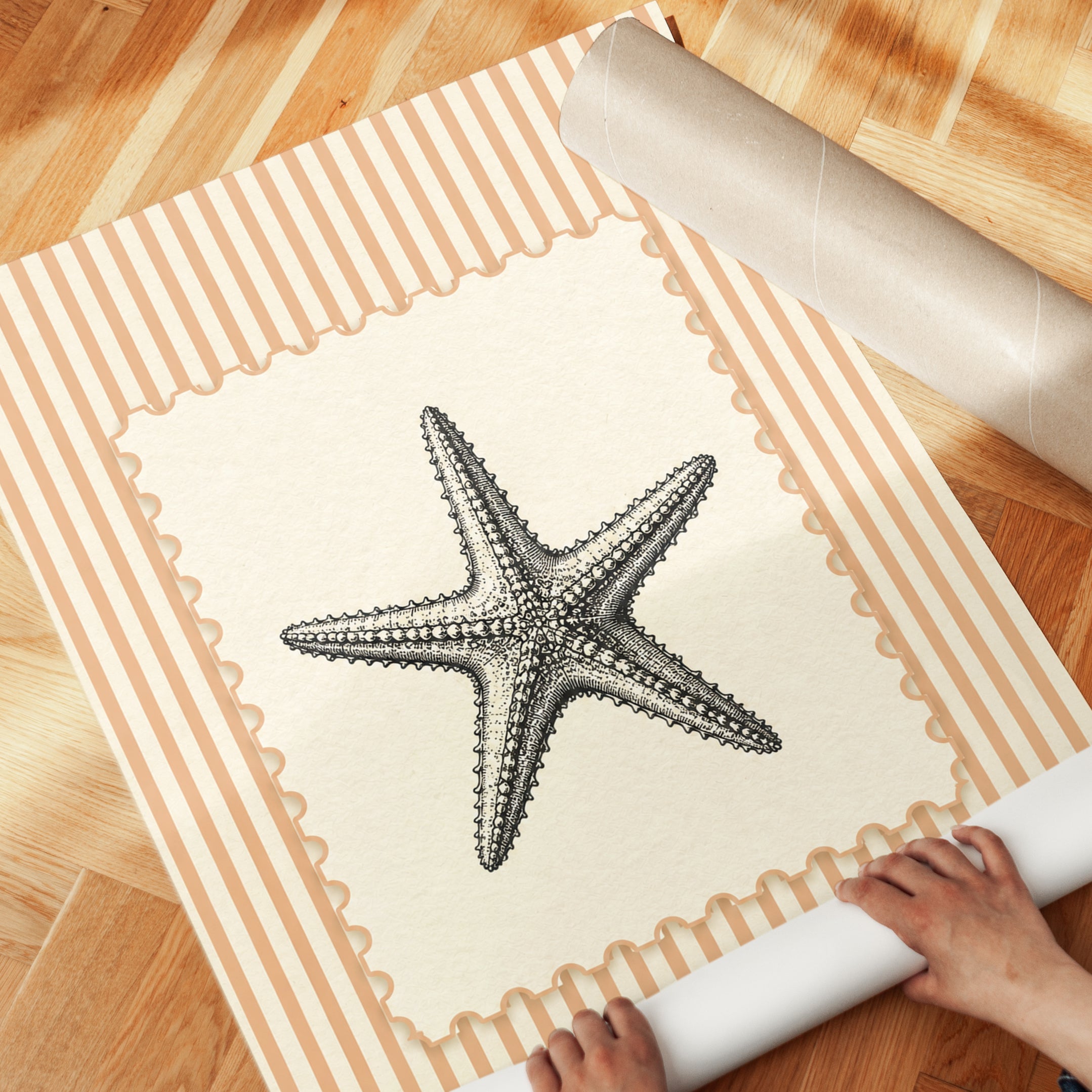 Starfish Wall Art – Coastal Nautical Print - detail