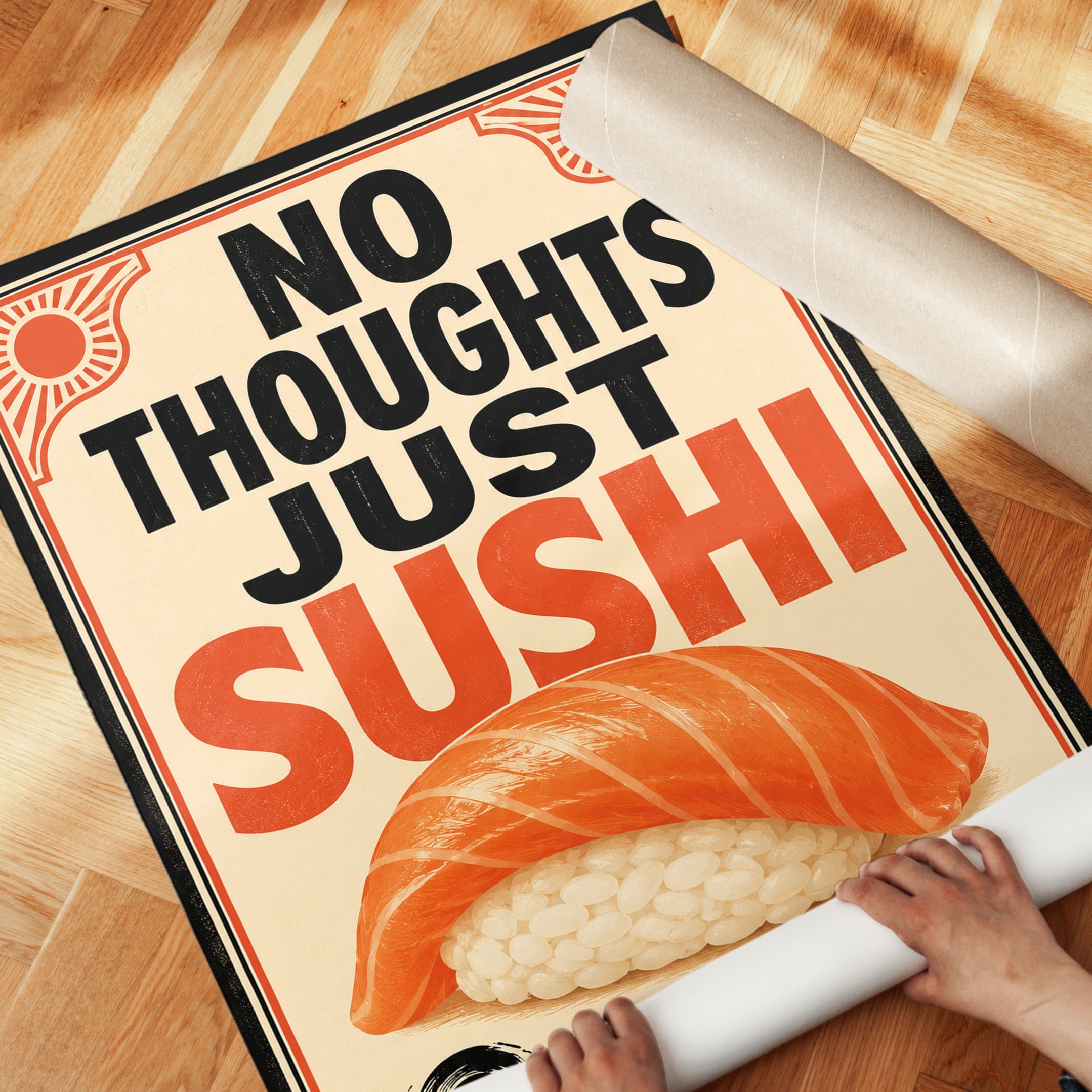 Sushi Kitchen Wall Art – Funny Food Quote Print - detail