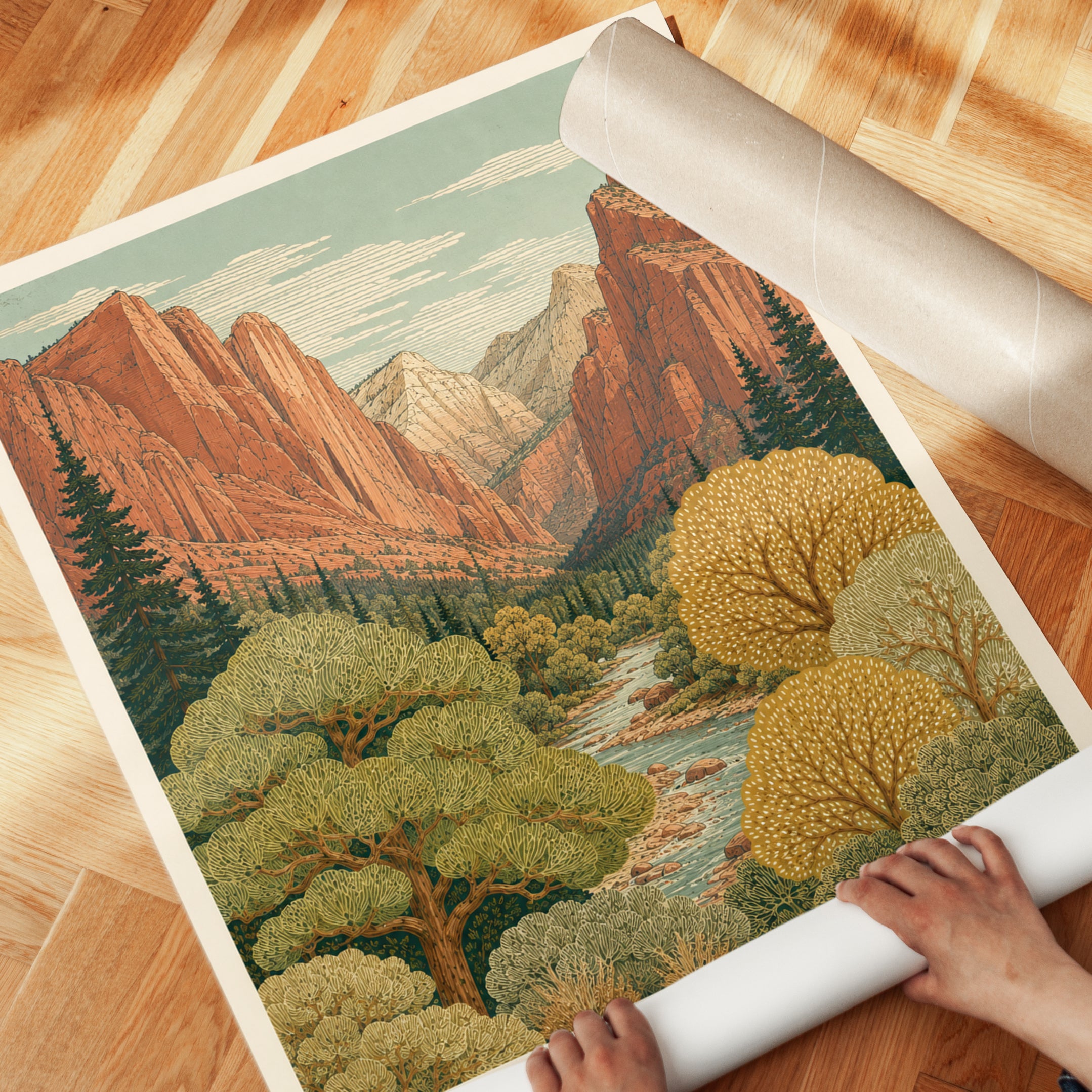 National Park Wall Art – Vintage Travel Poster - detail