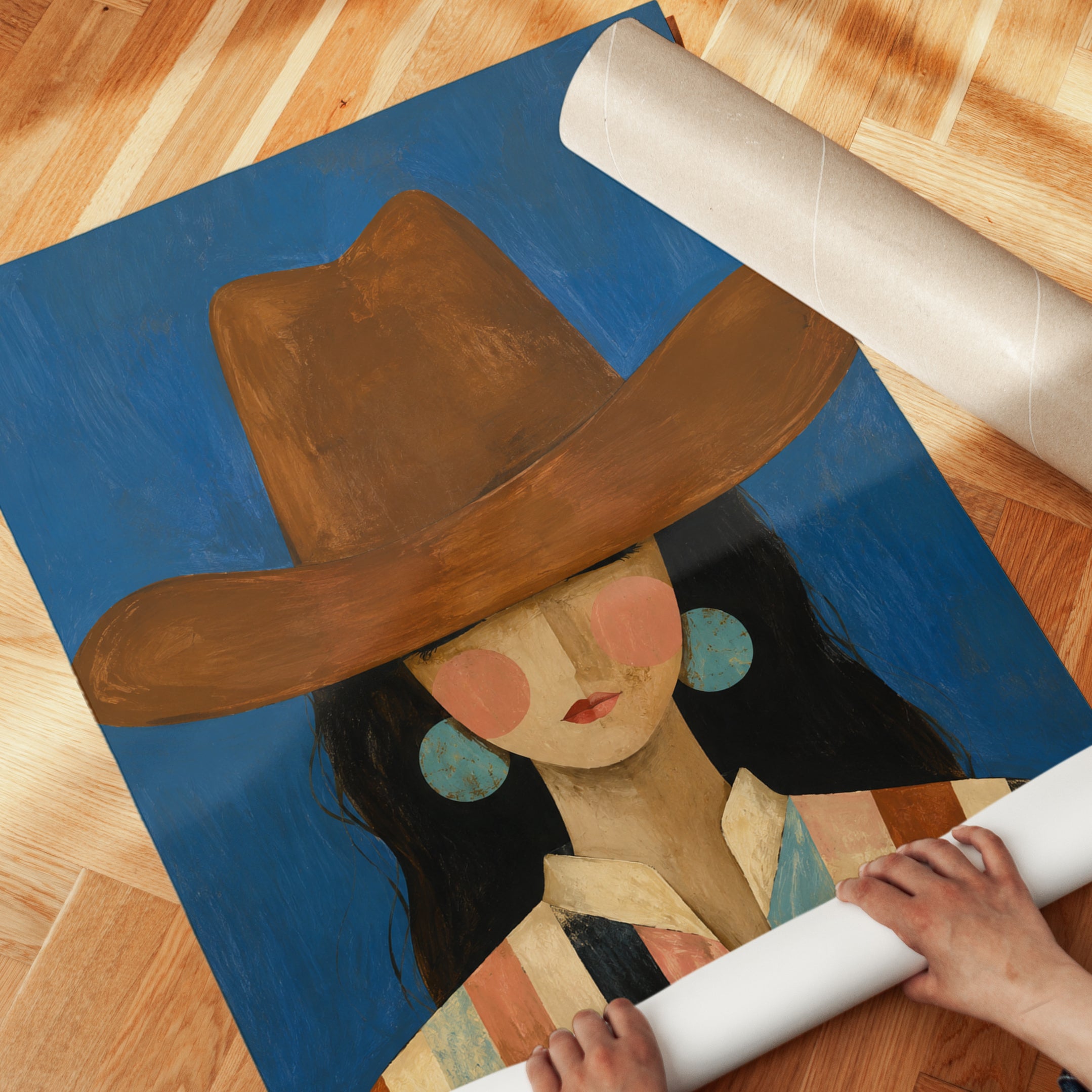 Cowgirl Wall Art – Western Portrait Print - detail