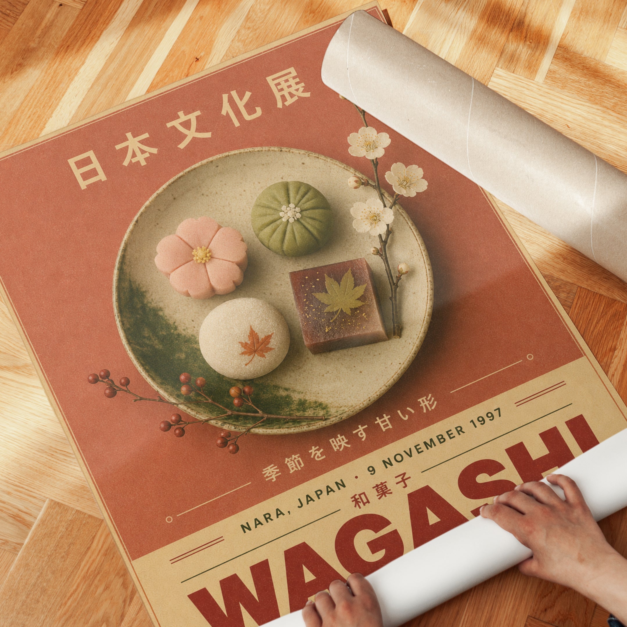 Japanese Food Poster – Wagashi Print - detail