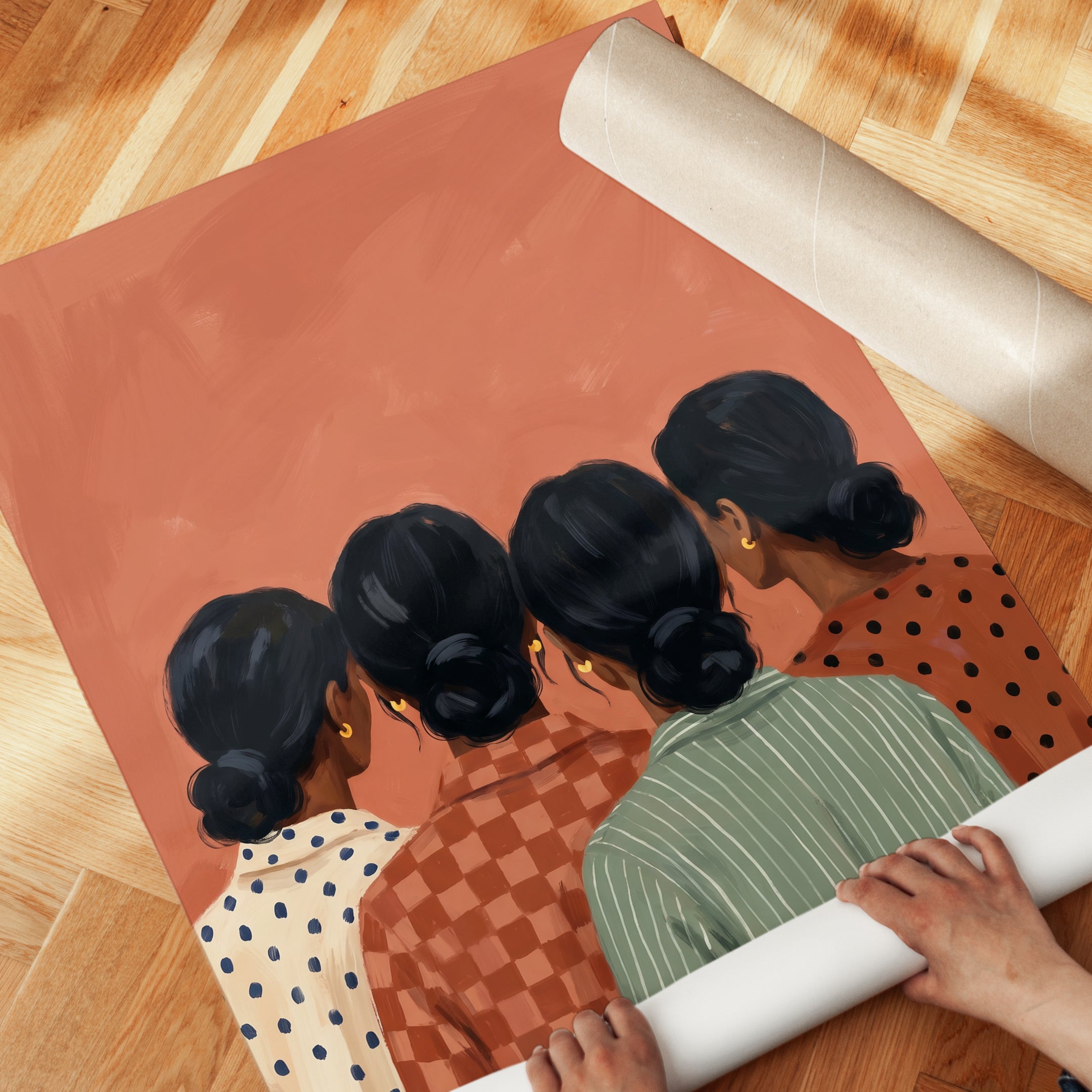 Figurative Women Portrait Print — Back View - detail