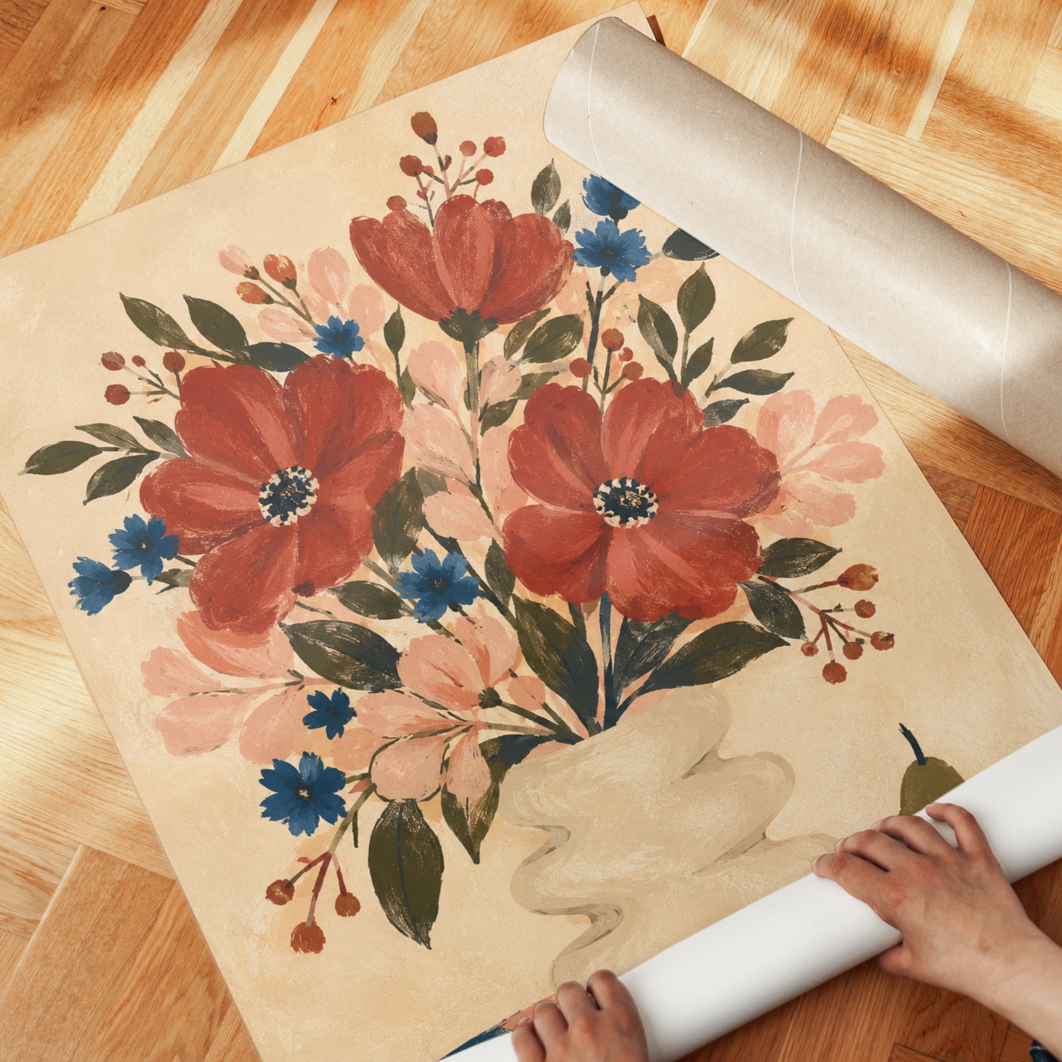 Folk Art Floral Print - detail
