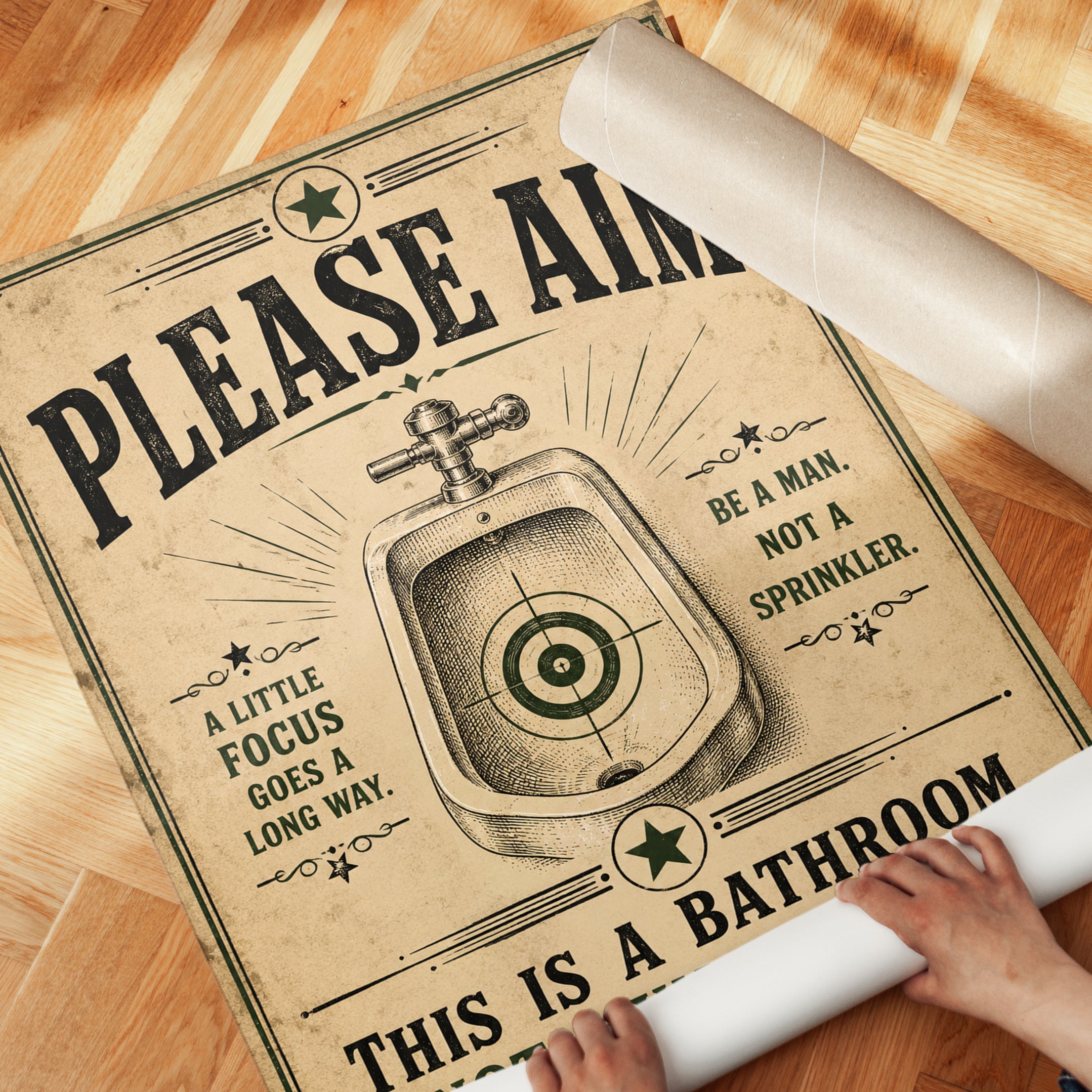 Funny Vintage Bathroom Print - detail