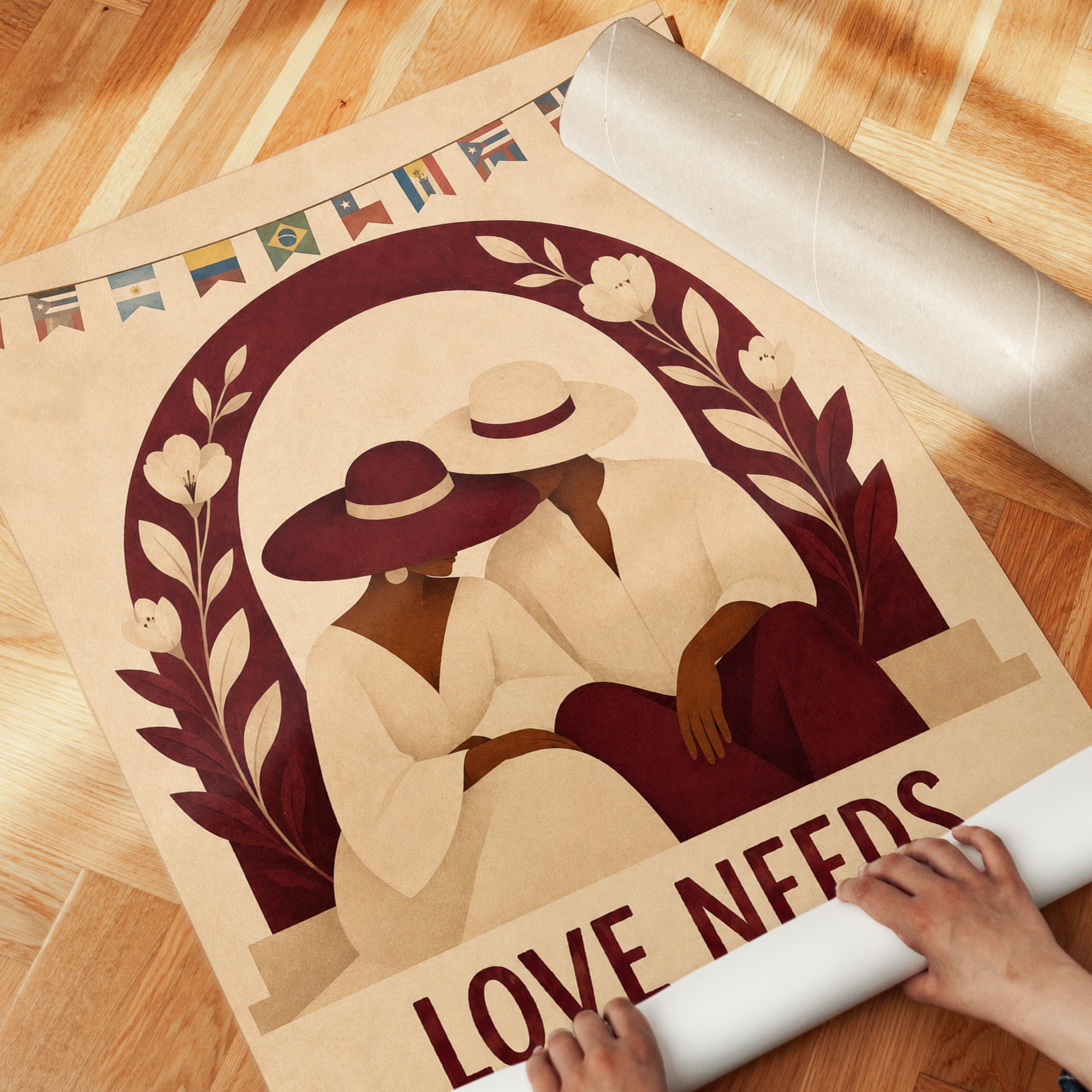 Love Wall Art – Romantic Couple Print - detail