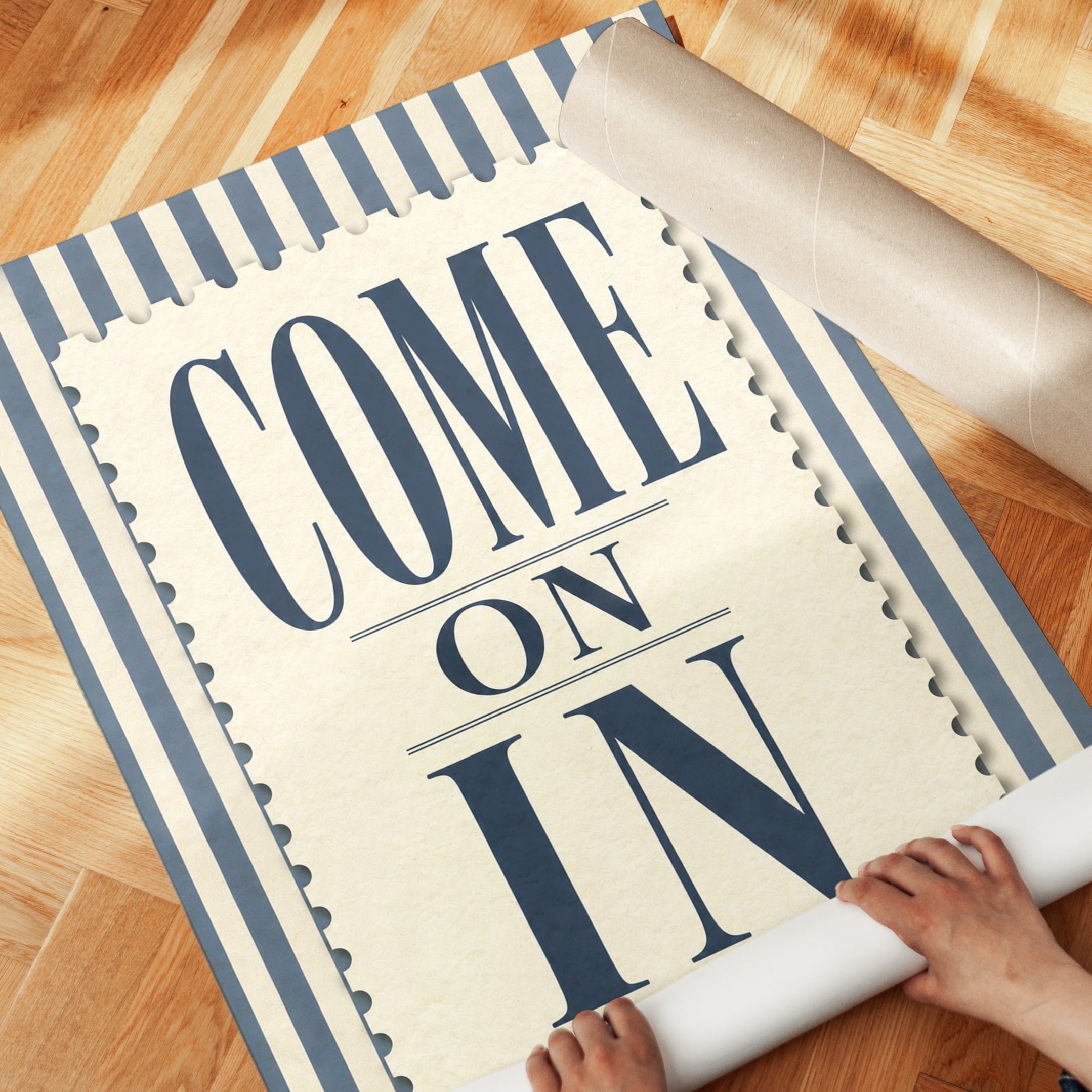 Come On In Wall Art – Vintage Typography Print - detail