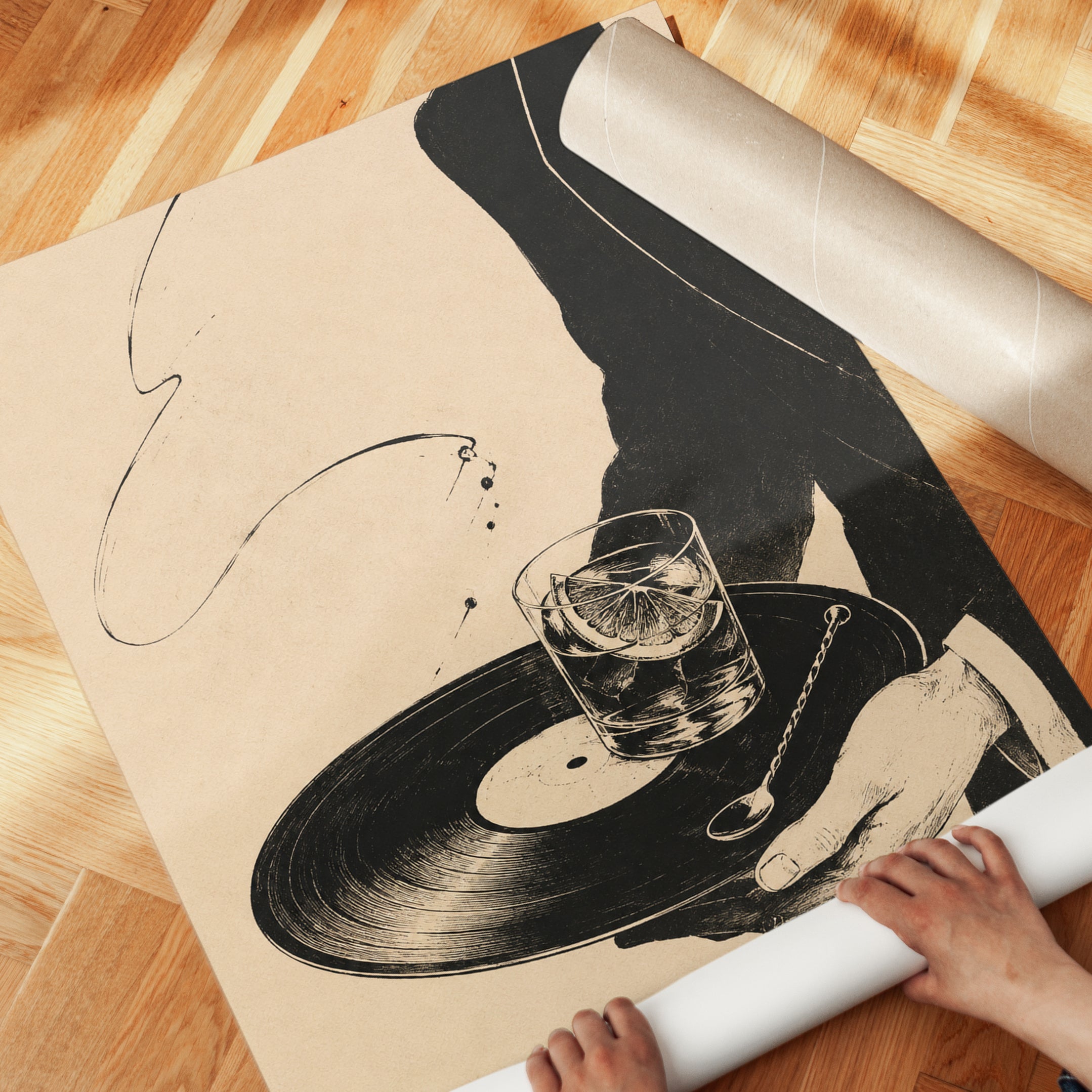 Vinyl Record Wall Art – Music Lover Print - detail