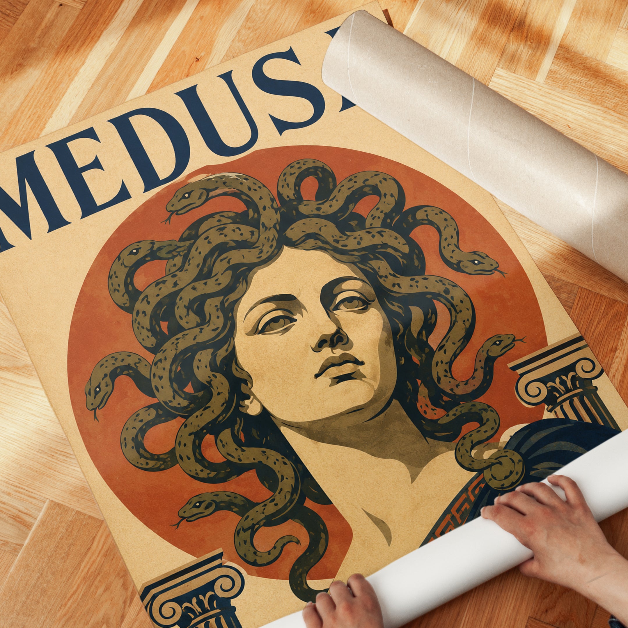 Greek Mythology Poster – Medusa Wall Art - detail