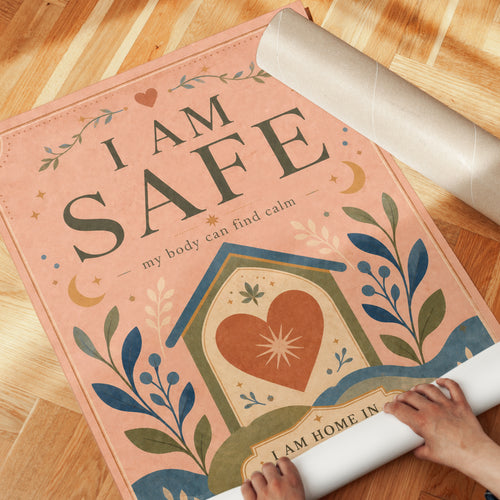 Affirmation Folk Art – I Am Safe Print - detail