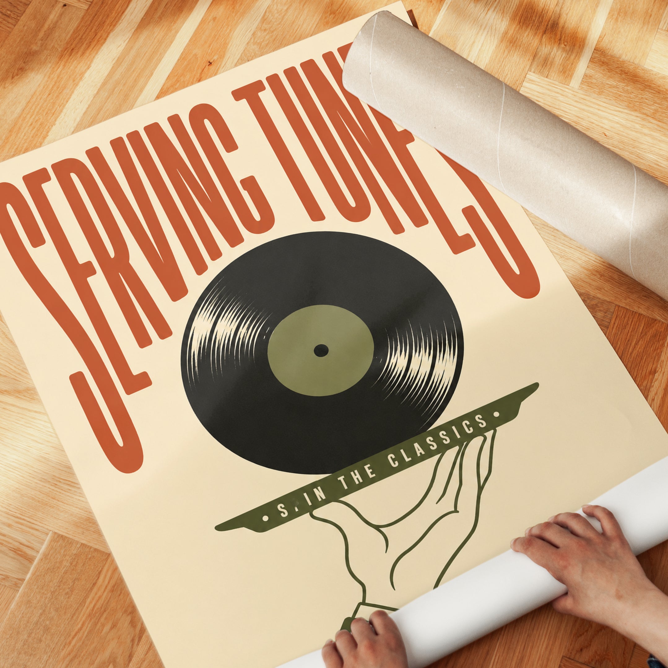 Vintage Vinyl Record Poster - detail