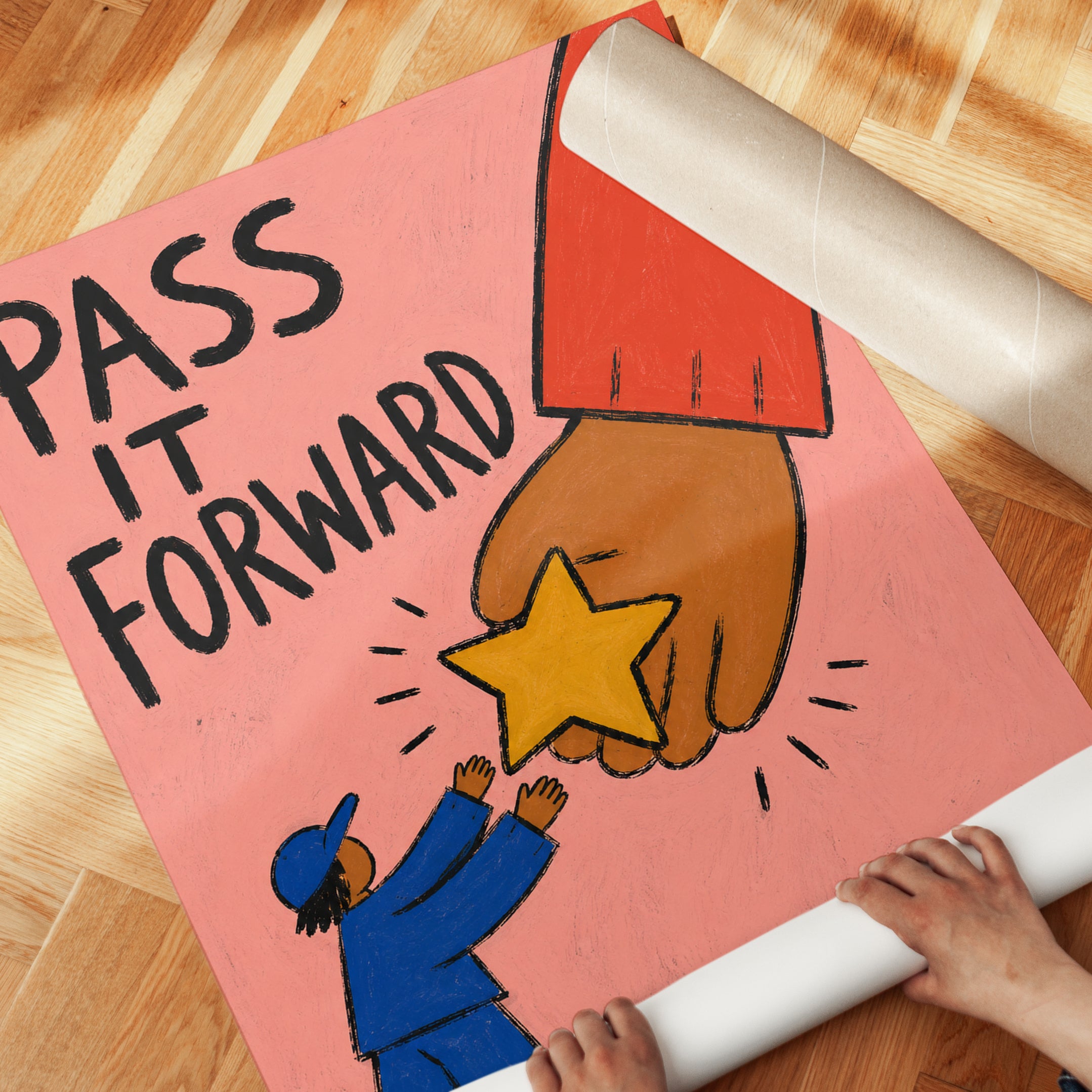Pass It Forward Print – Motivational Wall Art - detail