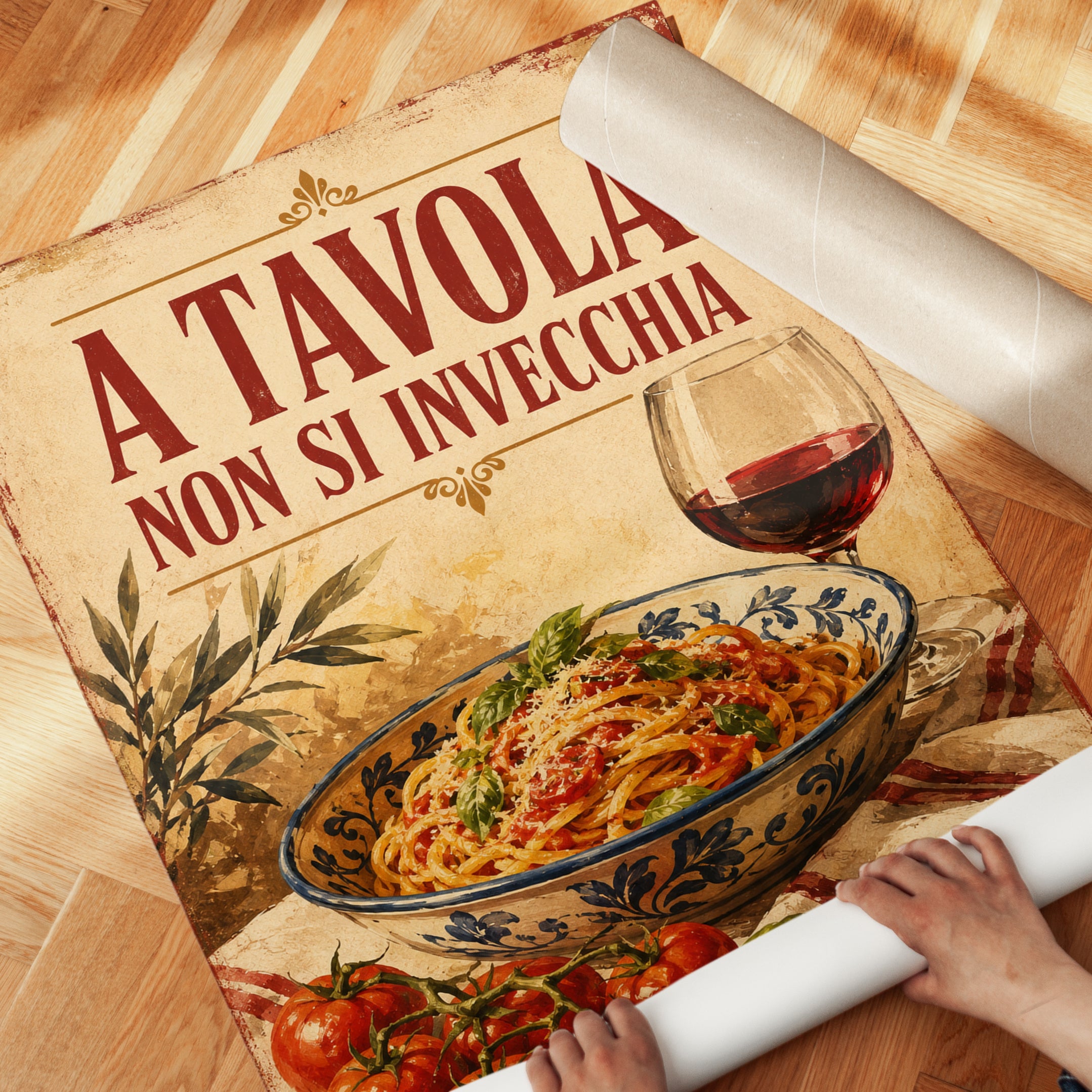 Italian Kitchen Wall Art – Pasta Print - detail