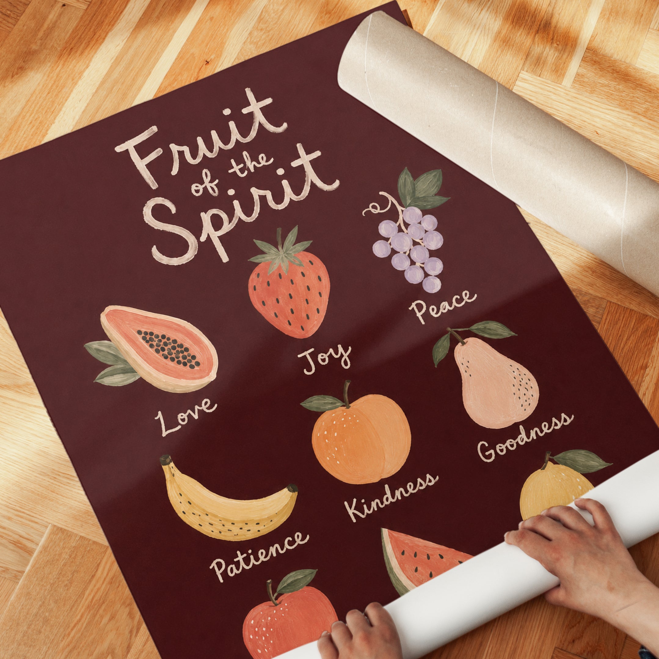 Fruit of the Spirit Print: Inspirational Christian Art - detail