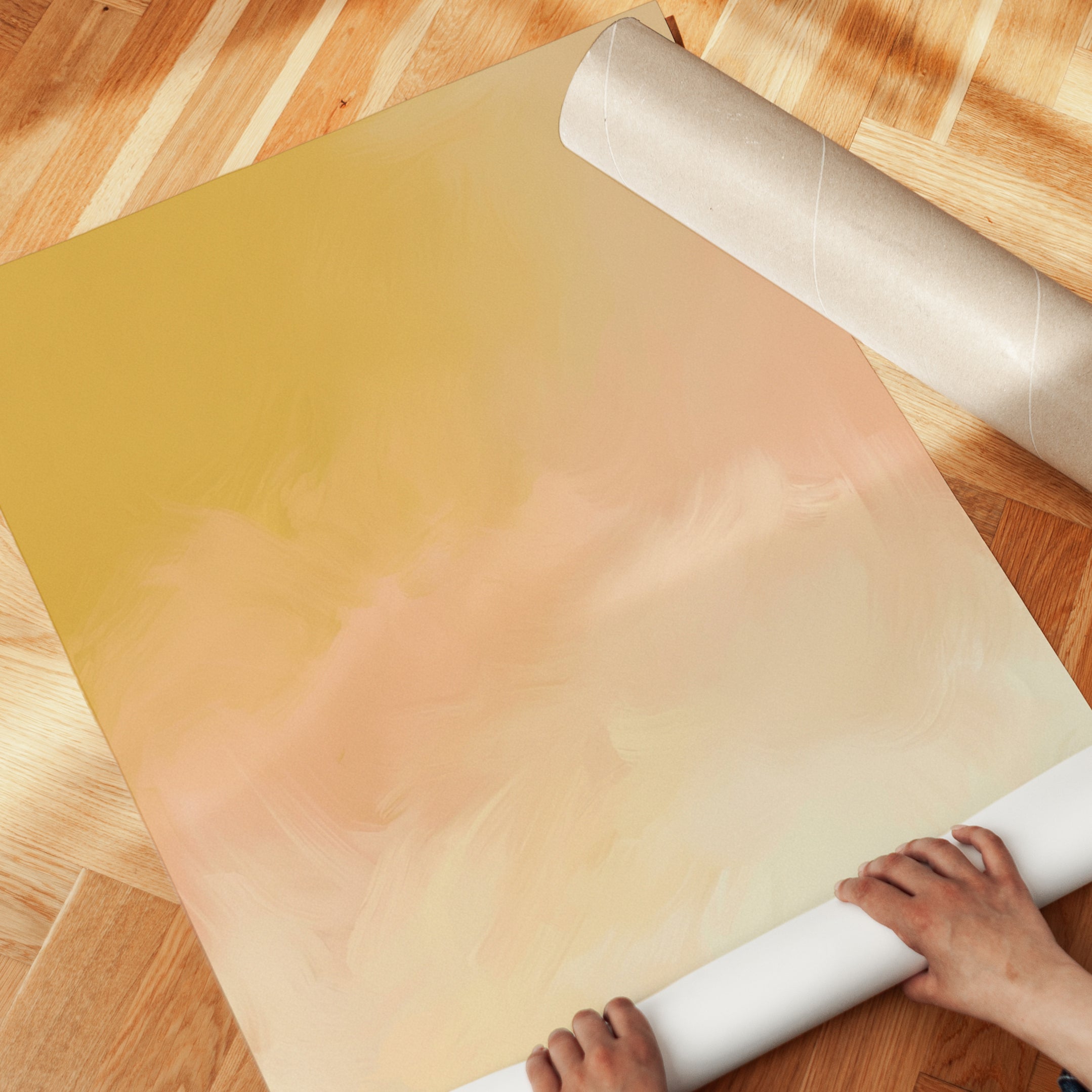 Abstract Sunset Gradient Print — Soft Pastel Ombre - detail