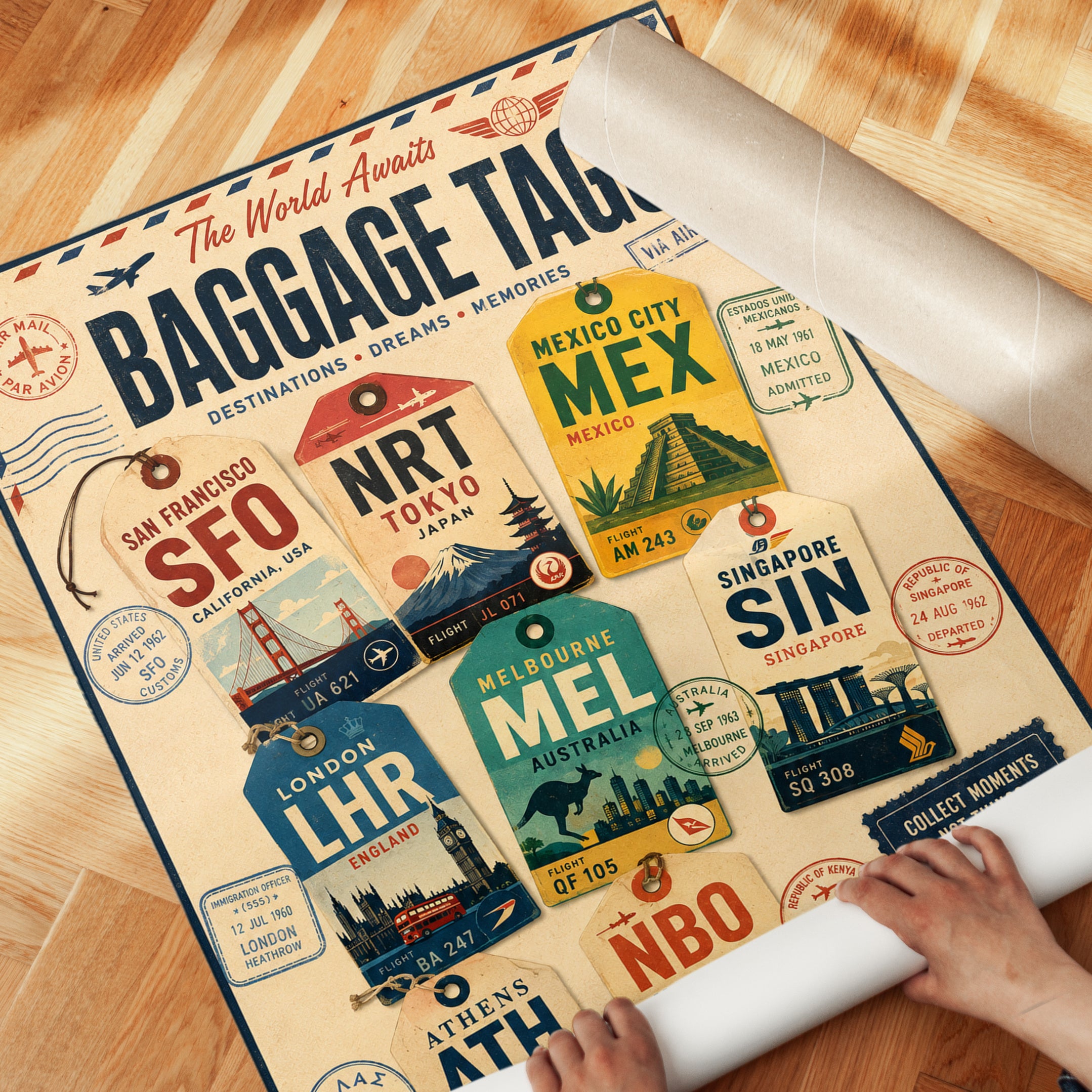 Travel Luggage Tag Poster - detail