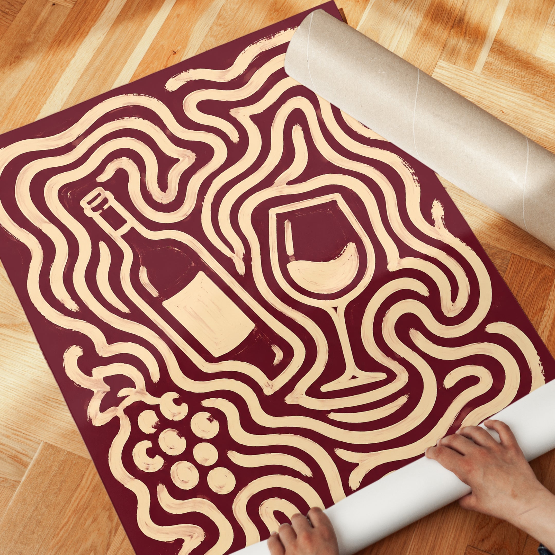 Wine Wall Art – Retro Kitchen Decor - detail