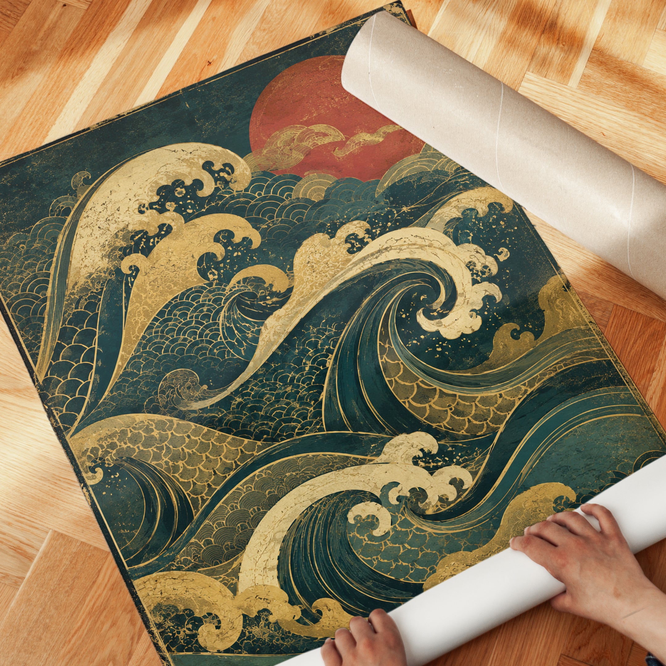 Japanese Wave Art Print - detail