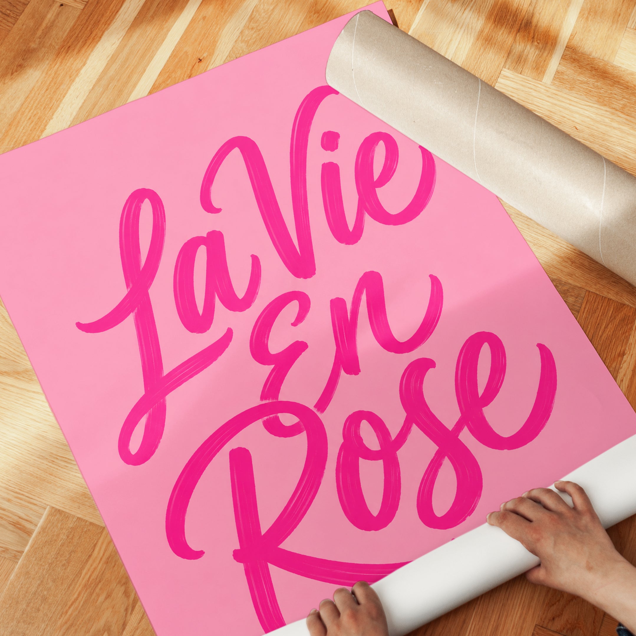 French Quote Wall Art – La Vie En Rose Print - detail