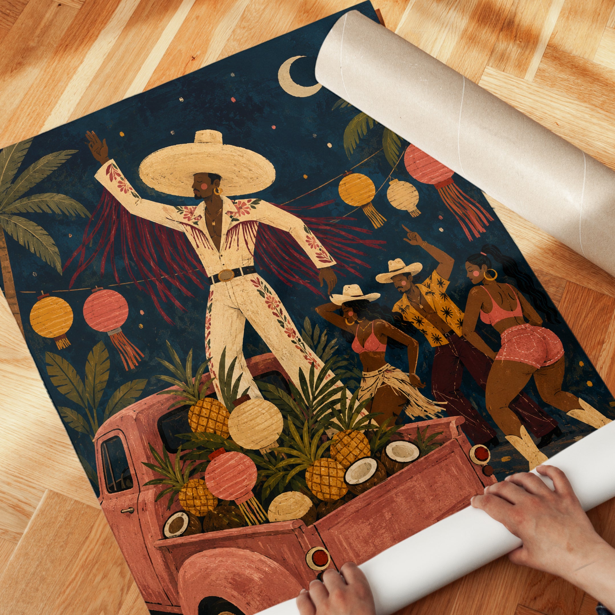 Mexican Fiesta Wall Art – Vintage Truck Print - detail