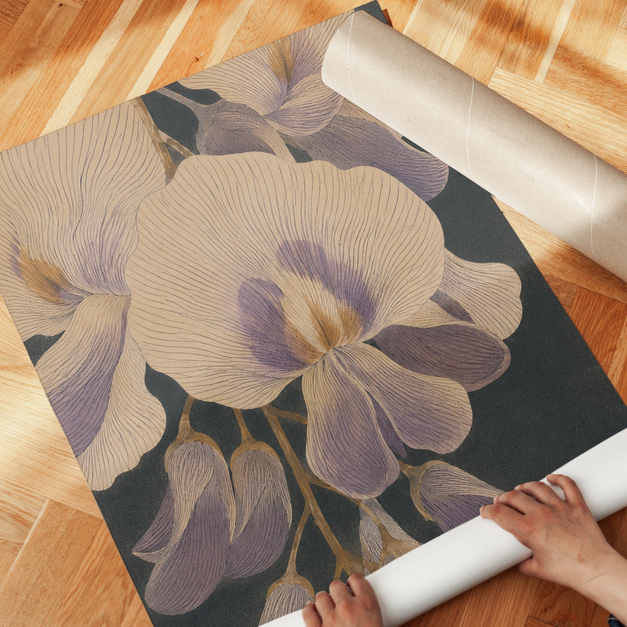 Japanese Iris Print – Vintage Botanical Wall Art - detail