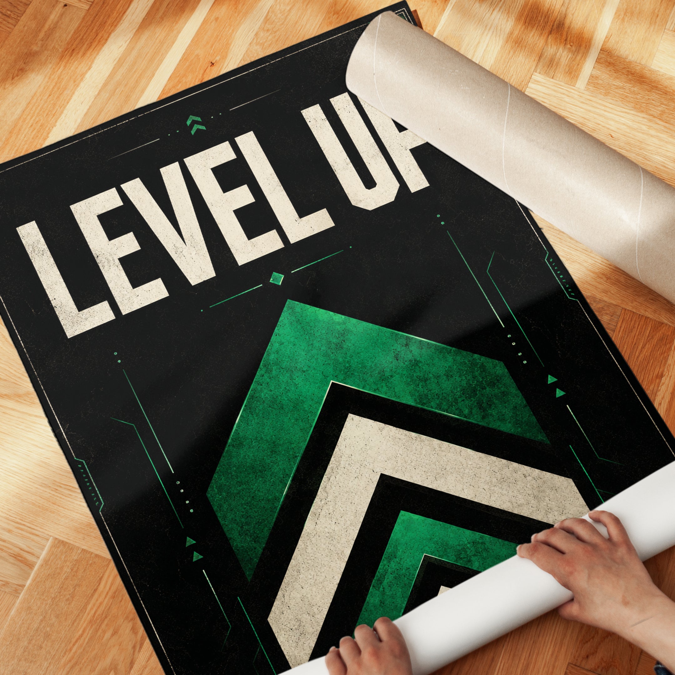 Gaming Typography Print – Level Up - detail