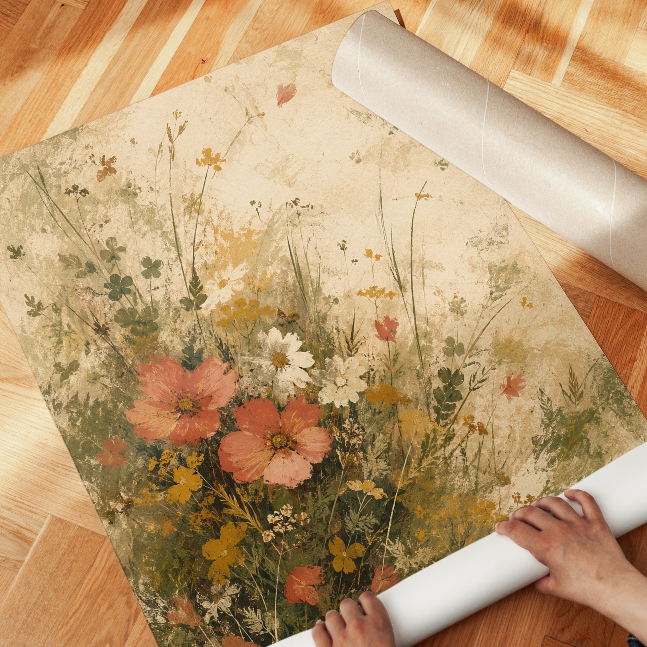 Vintage Botanical Print – Wildflower Wall Art - detail