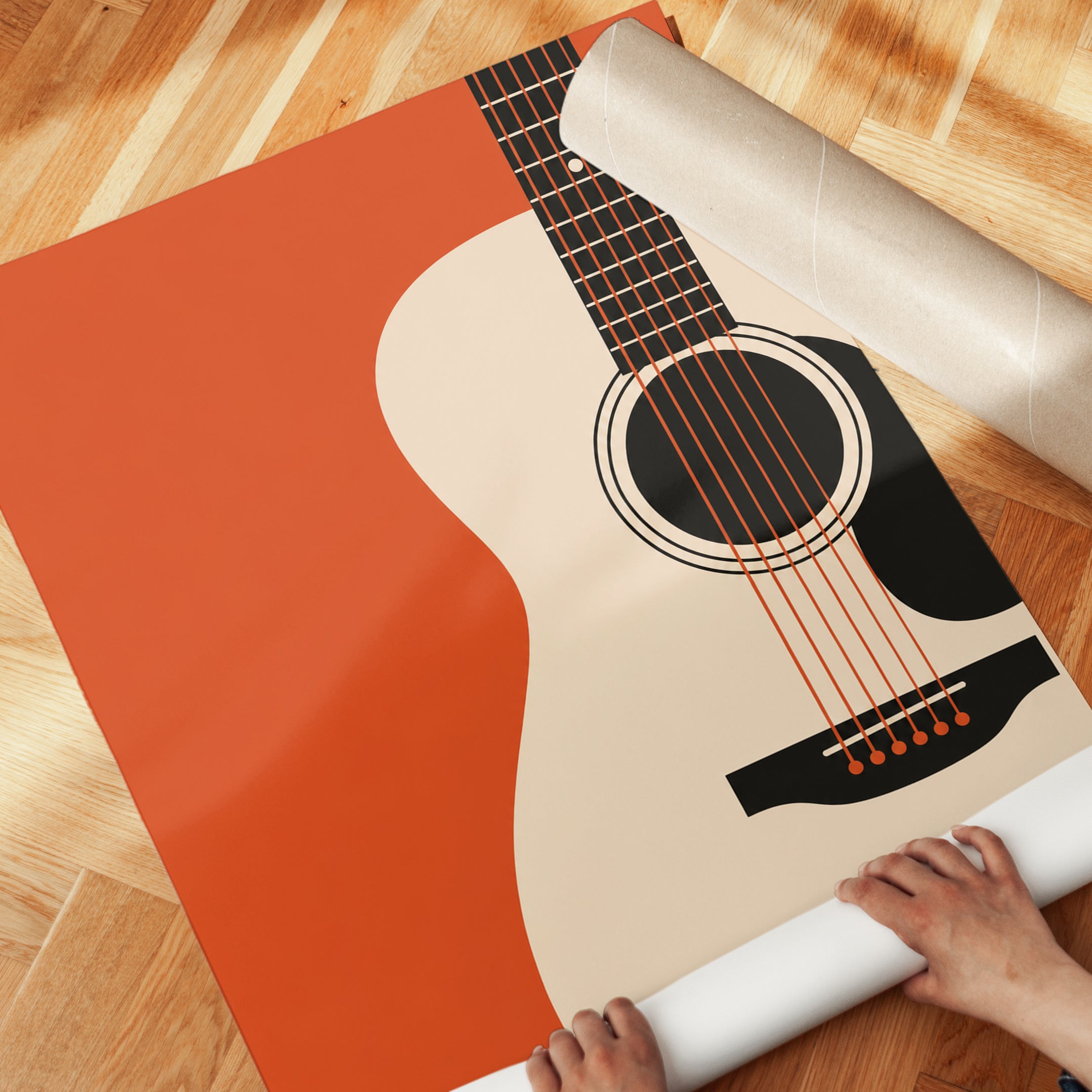 Guitar Print – Modern Music Wall Art - detail
