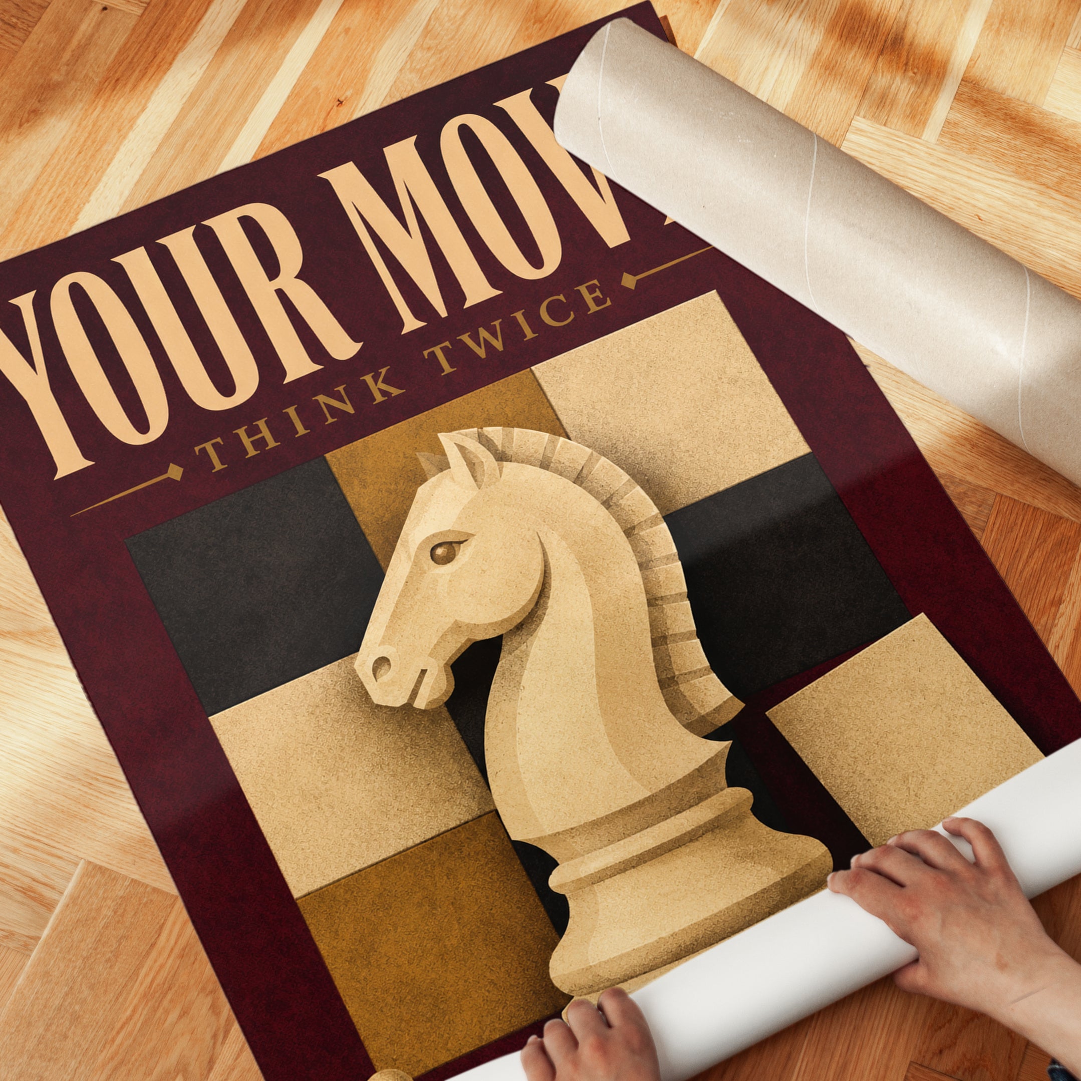 Chess Wall Art – Your Move Think Twice Print - detail