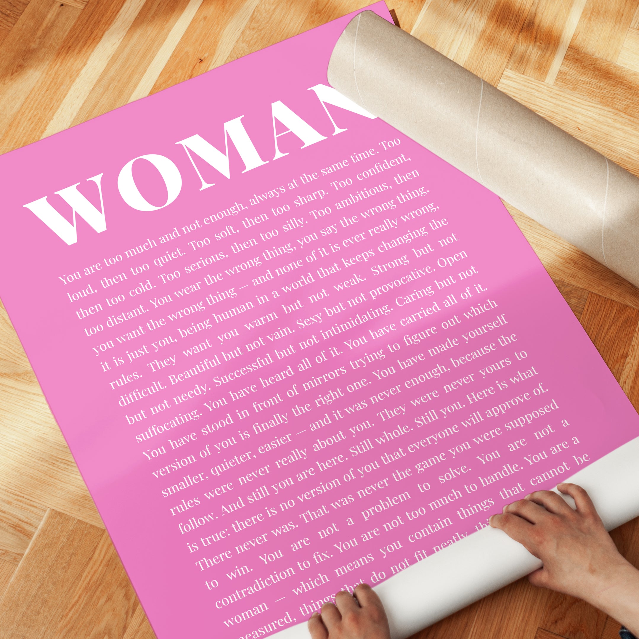 Woman Empowerment Wall Art – Feminist Quote Print - detail