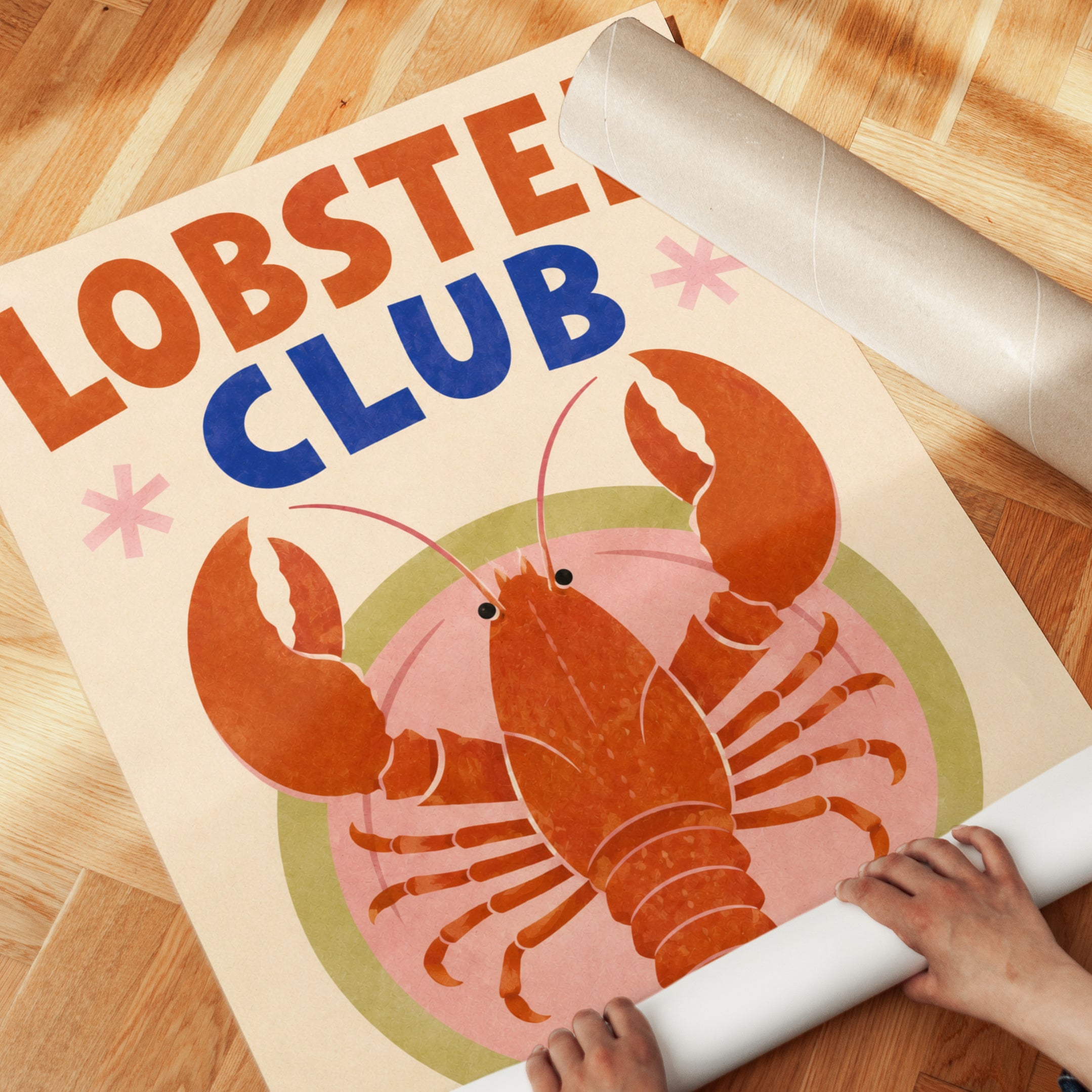 Lobster Wall Art – Retro Kitchen Print - detail
