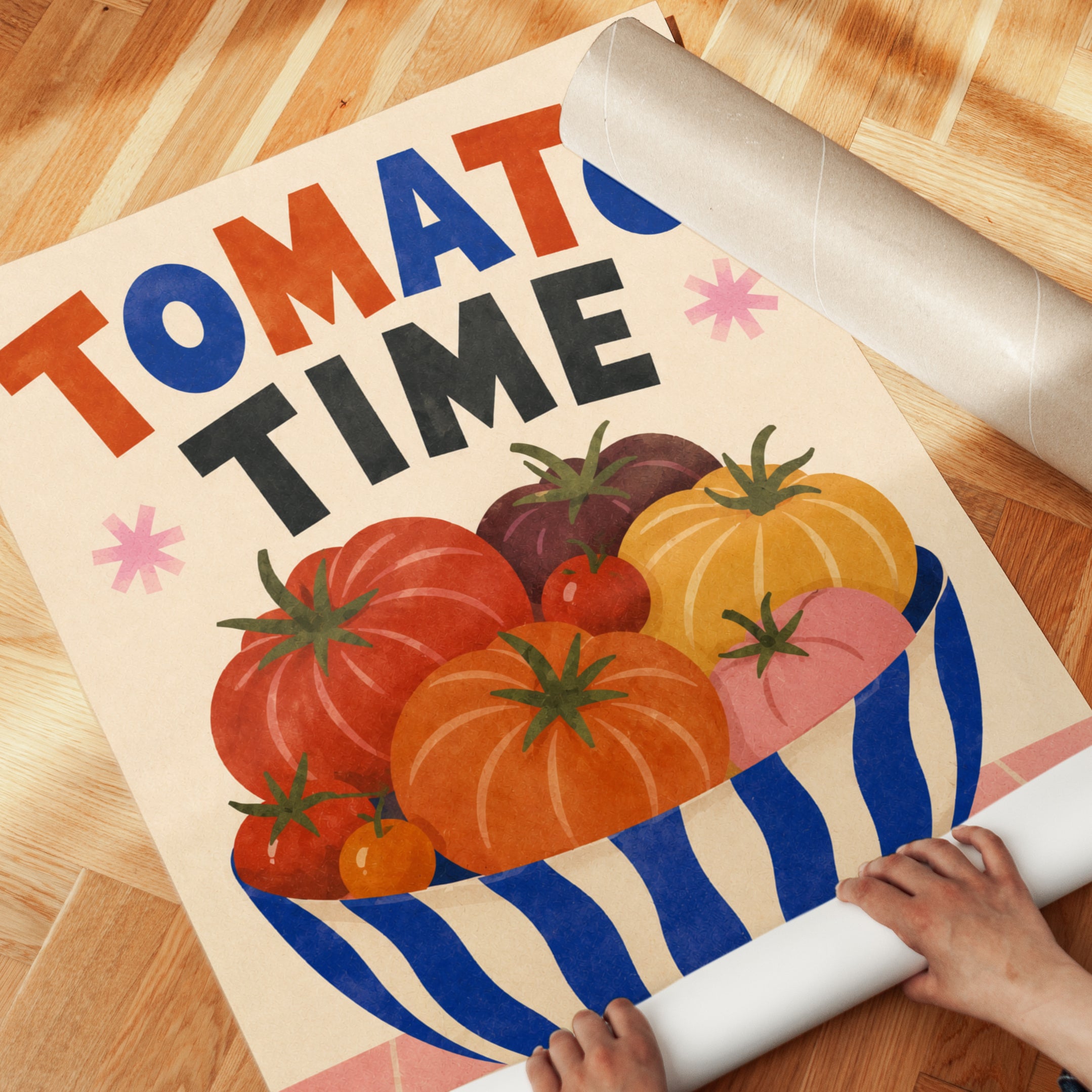 Tomato Kitchen Wall Art – Vegetable Print - detail