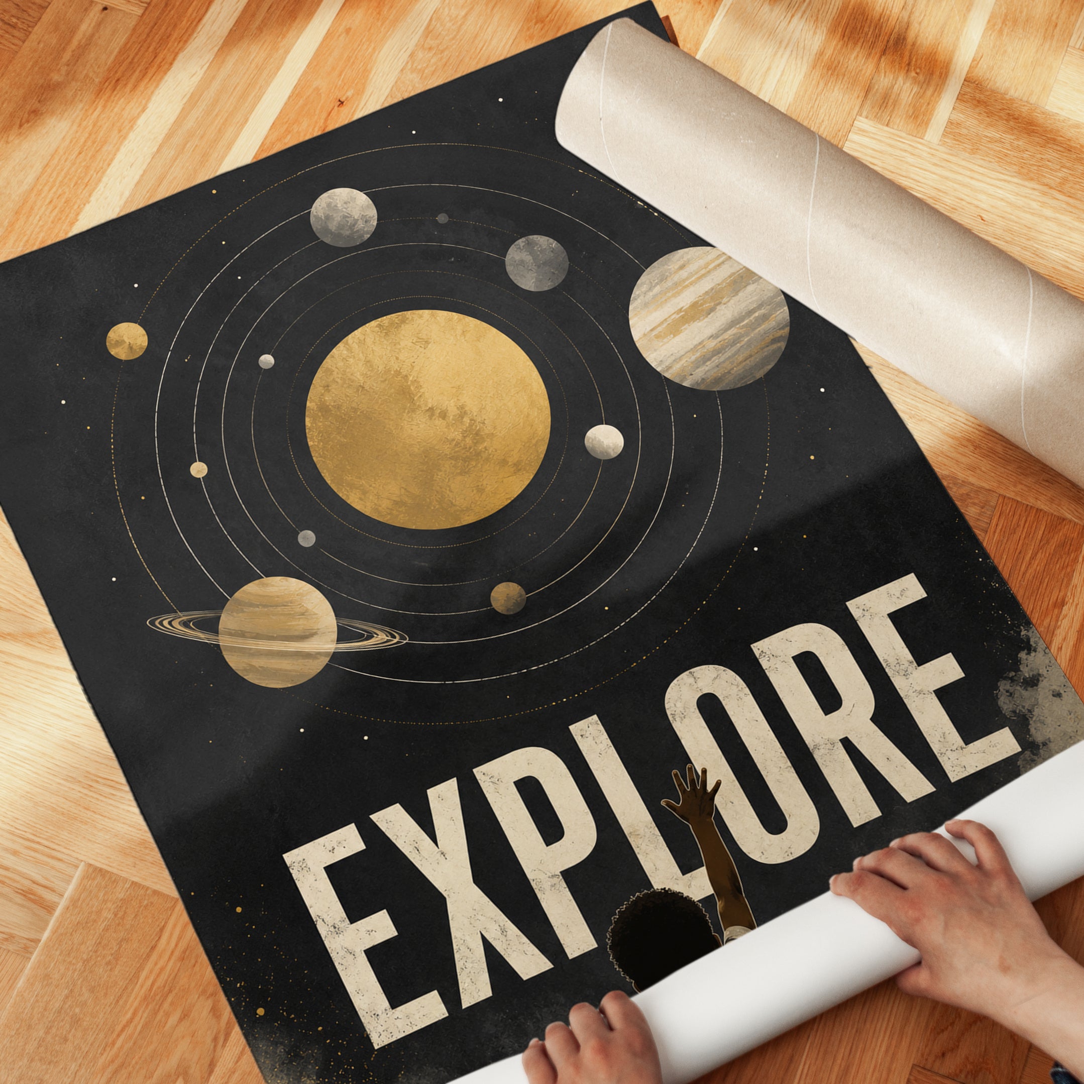 Solar System Wall Art – Space Poster - detail