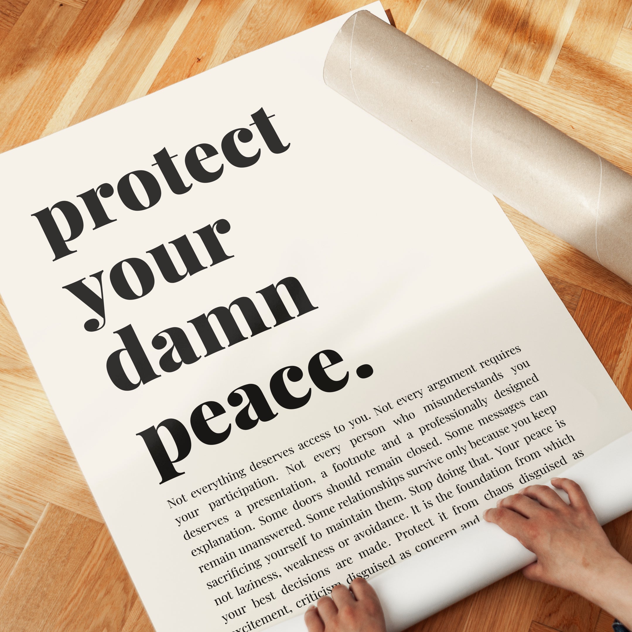 Protect Your Peace Print – Mental Health Wall Art - detail