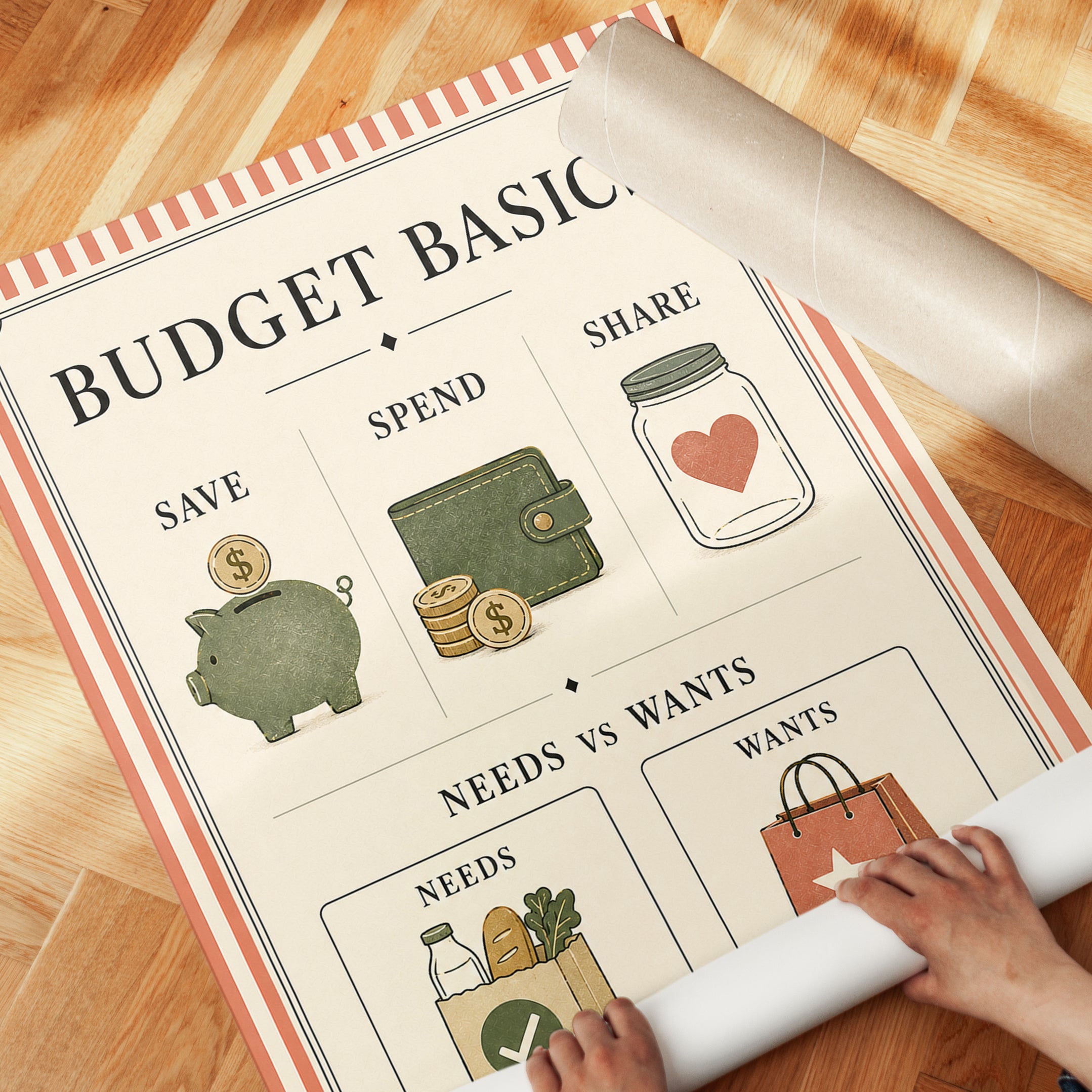 Budget Basics Poster – Financial Literacy Print - detail