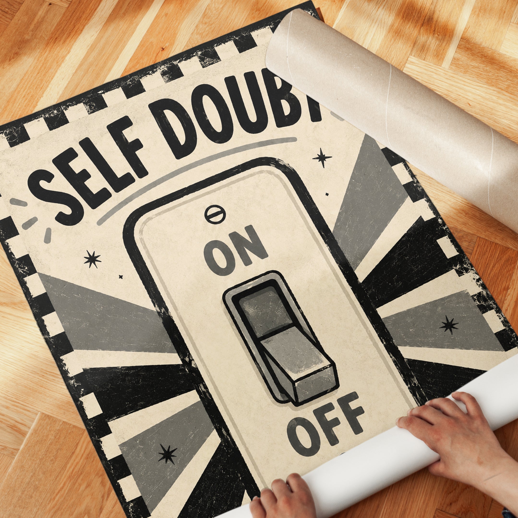 Motivational Wall Art – Self Doubt Print - detail