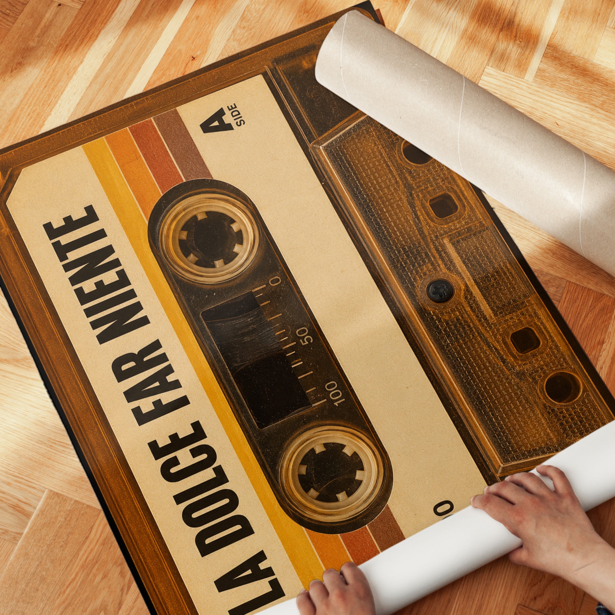 Retro Cassette Tape Print - detail