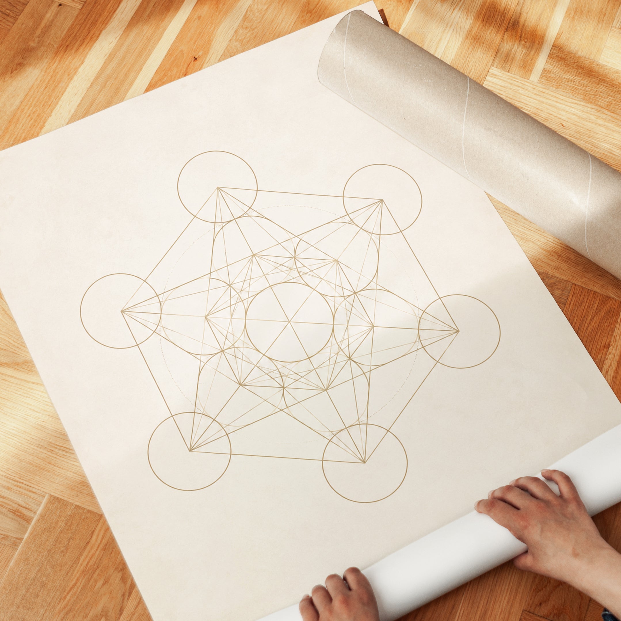 Sacred Geometry Wall Art: Metatron's Cube - detail
