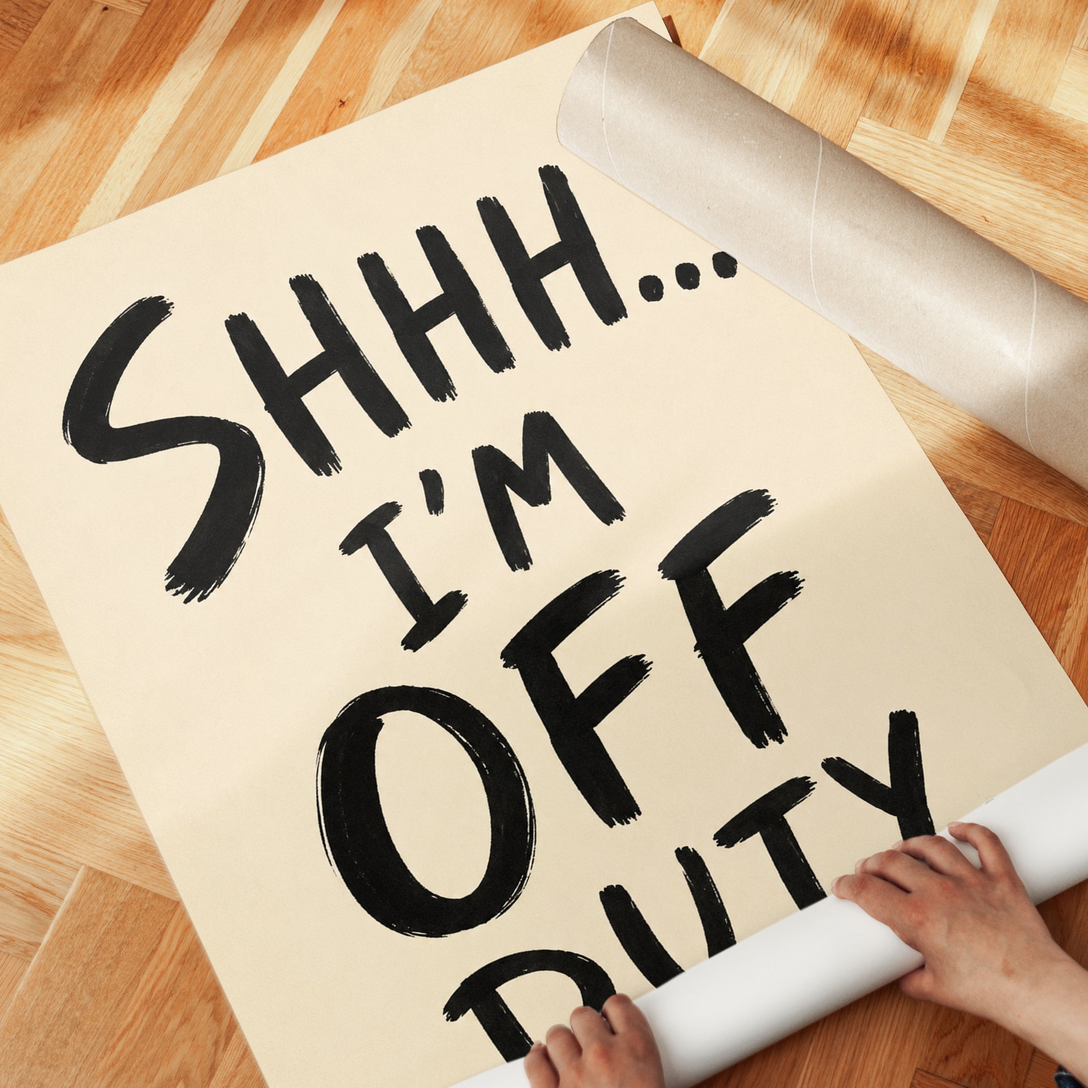 Off Duty Typography Print - detail