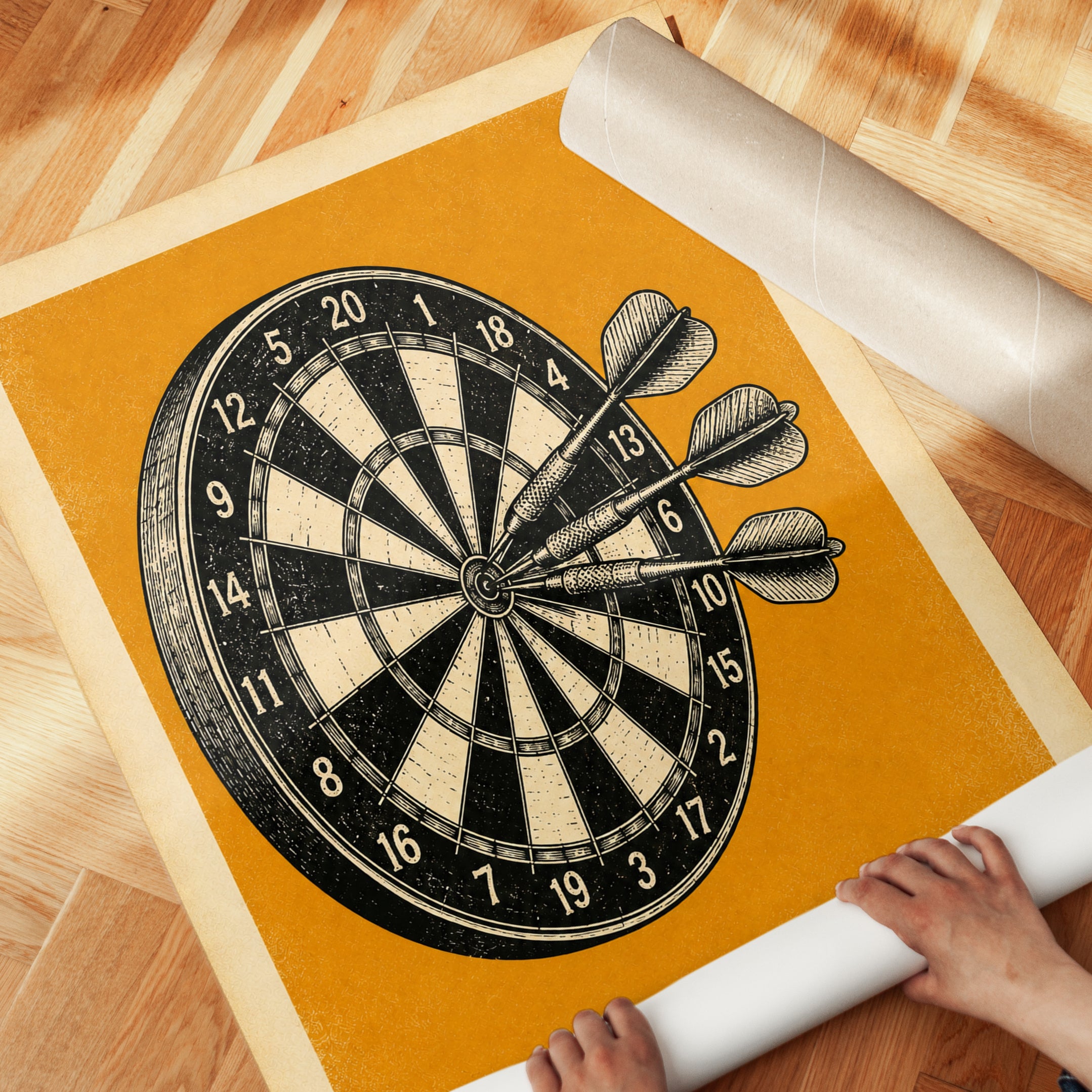 Darts Wall Art – Funny Game Room Decor - detail