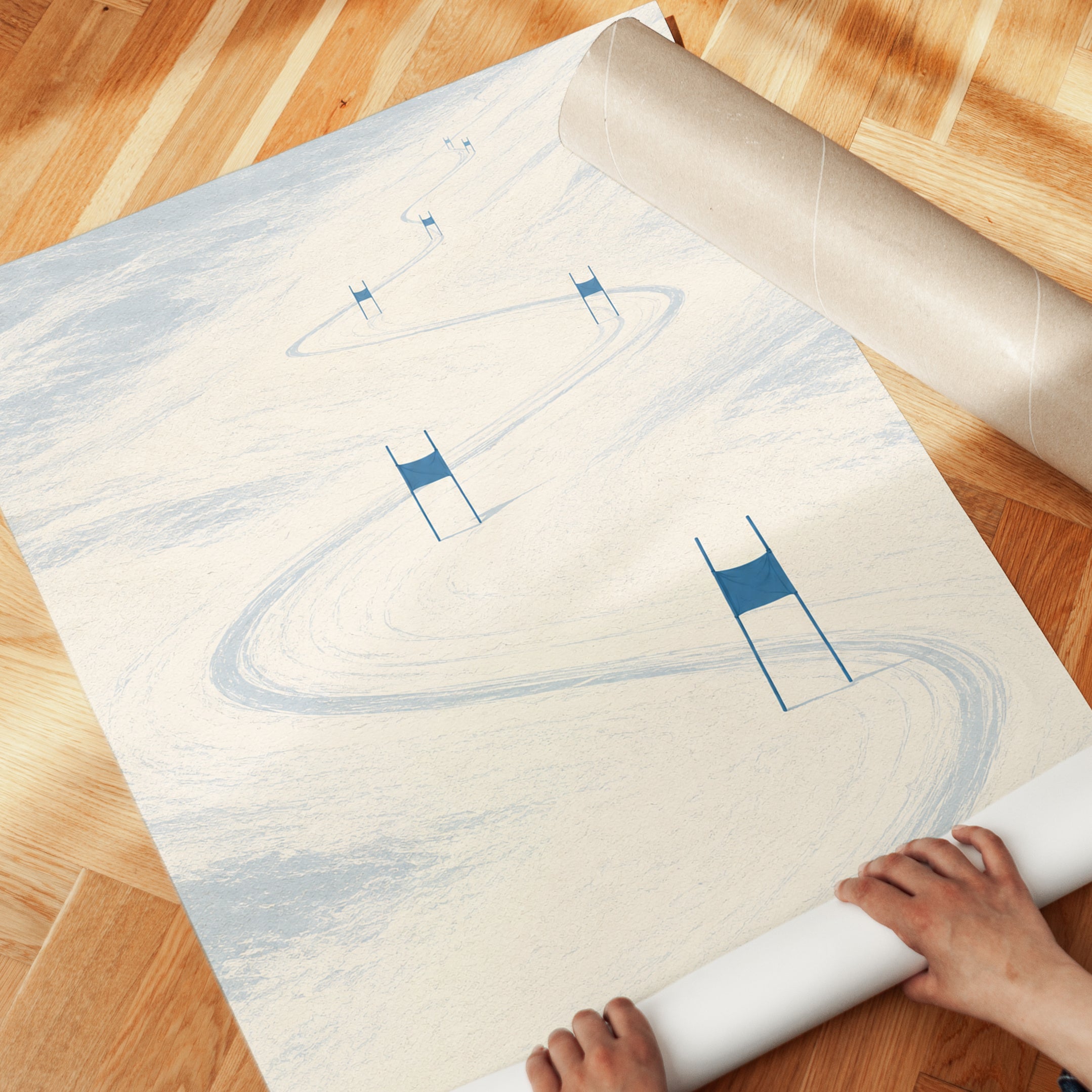 Ski Poster – Downhill Skiing Wall Art - detail