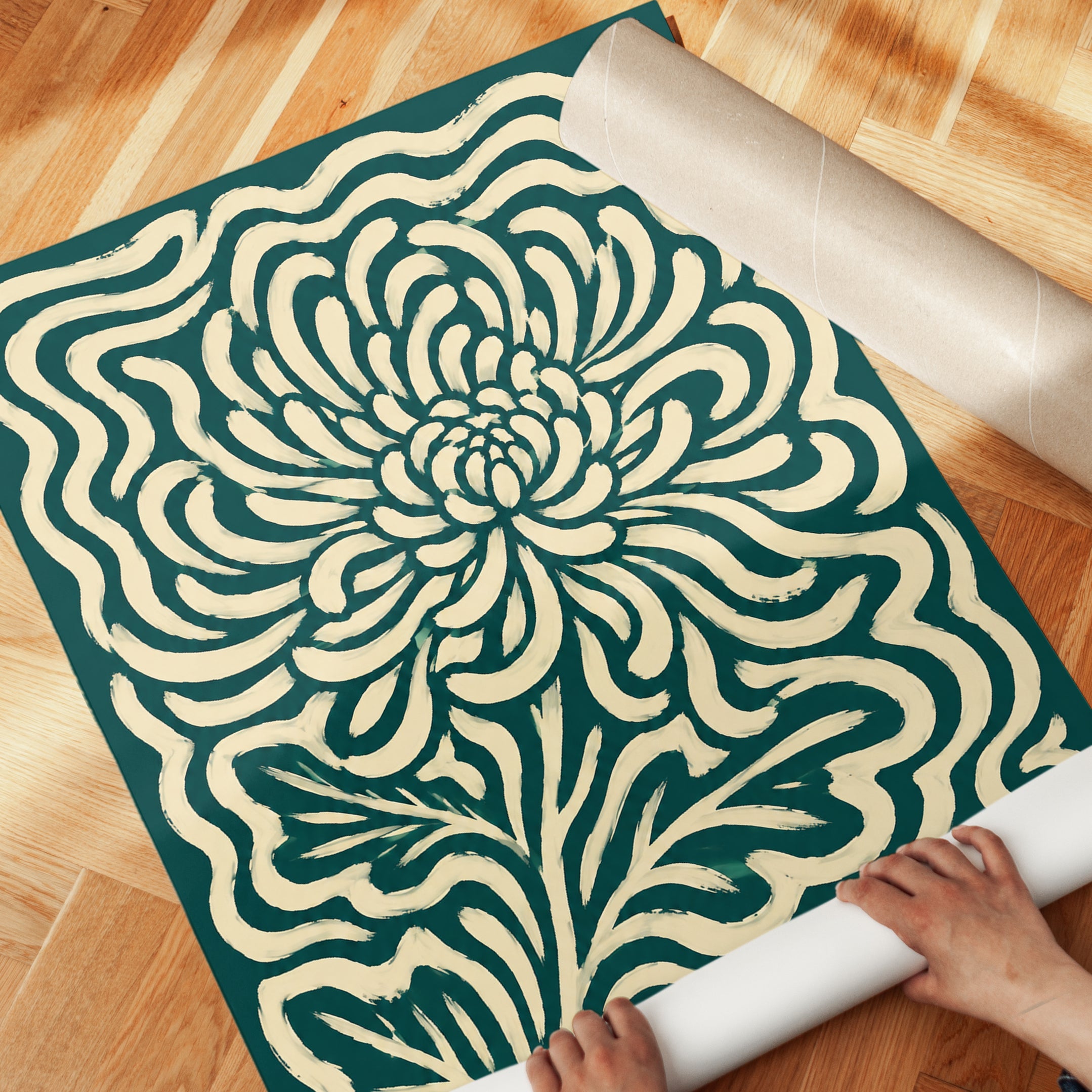 Chrysanthemum Wall Art – Vintage Botanical Print - detail