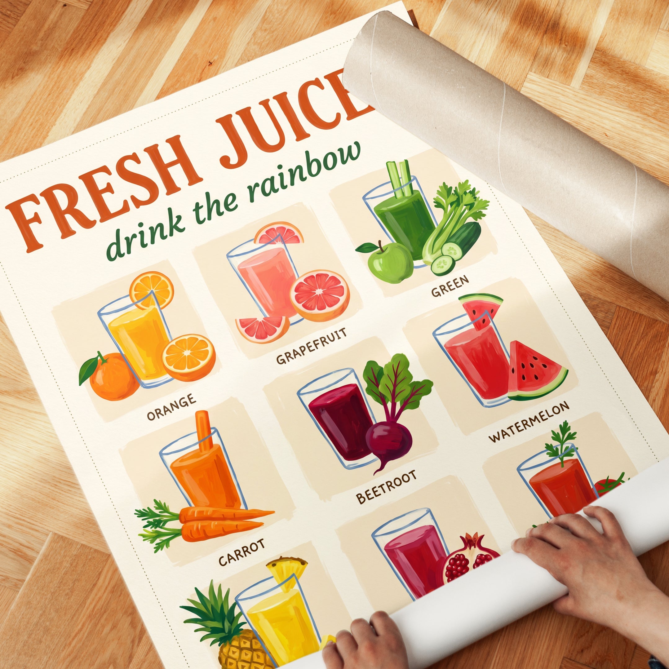 Vintage Fruit Juice Poster - detail