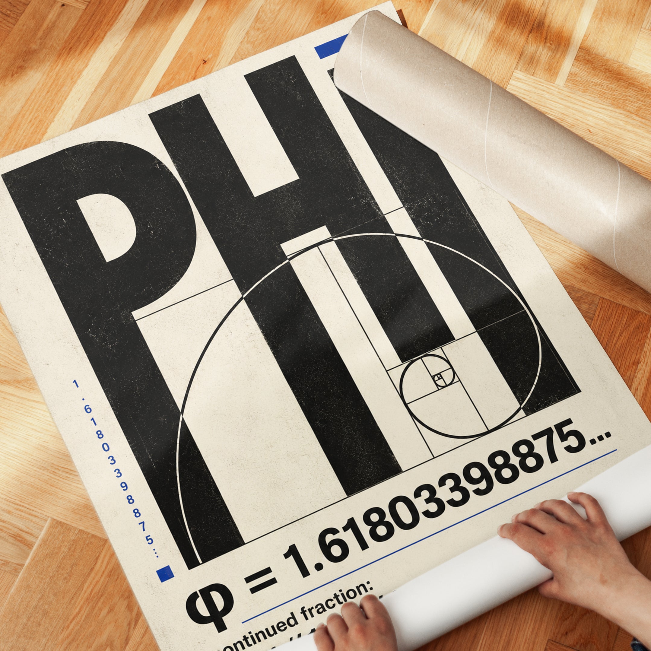 Golden Ratio Poster – Fibonacci Spiral Print - detail